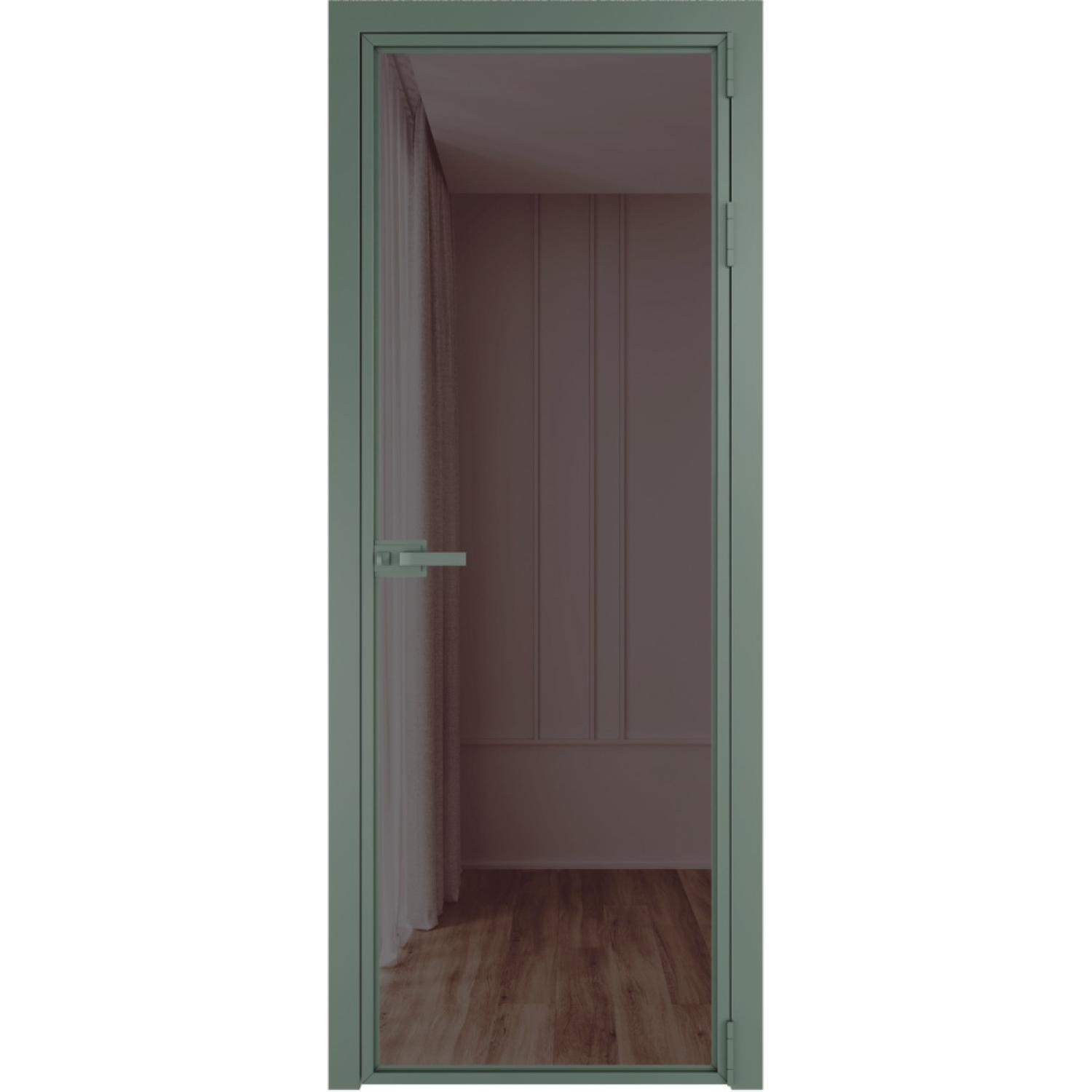 Дверь межкомнатная  алюминиевая  1 AX ProfilDoors (Зеленый воск, Золотистая бронза)