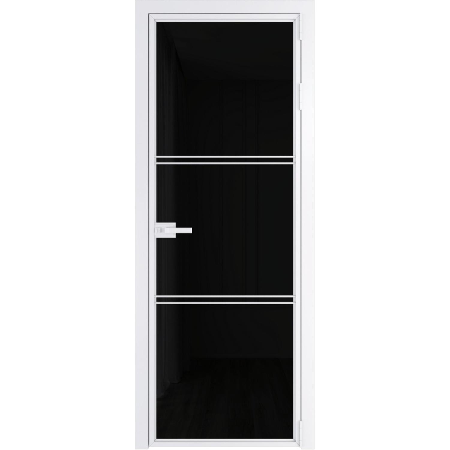 Дверь межкомнатная  алюминиевая  3 AX ProfilDoors (Вайт, Триплекс черный)