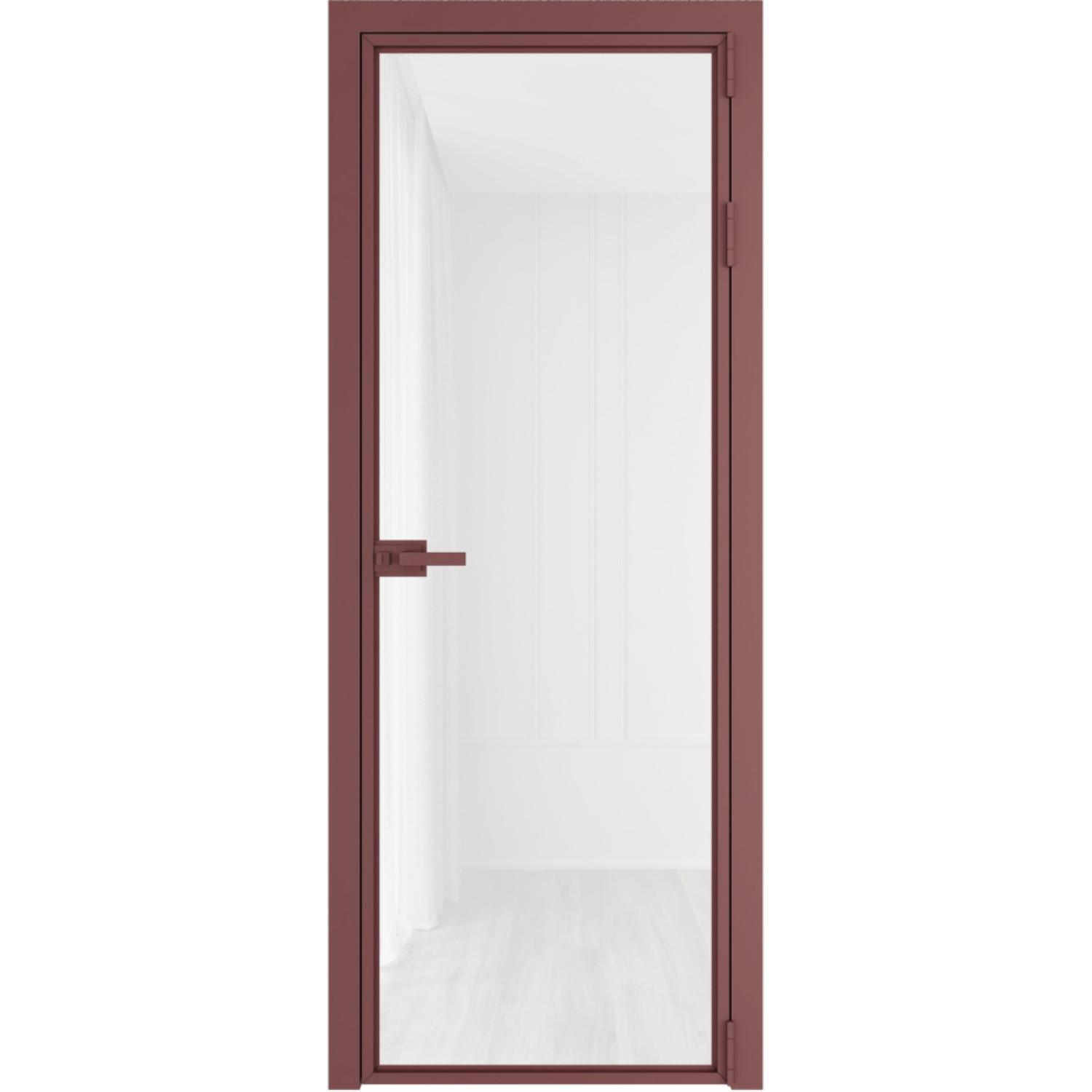 Дверь межкомнатная  алюминиевая  1 AX ProfilDoors (Красный антрацит, Триплекс белый)