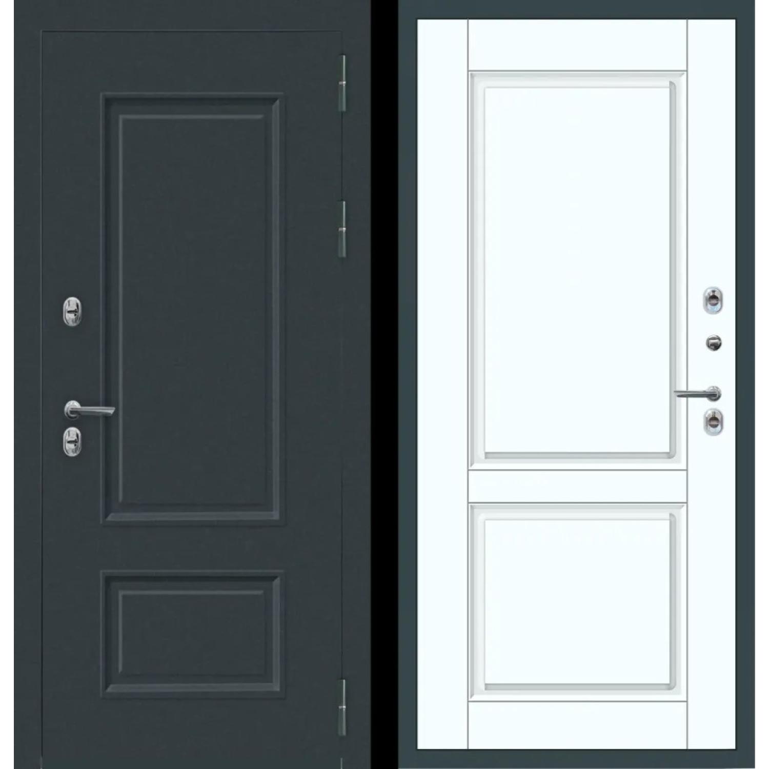 Дверь входная металлическая M80 ТЕРМО (960*2050 R, Муар 7016, Velluto Bianco AG 700, Заказная)