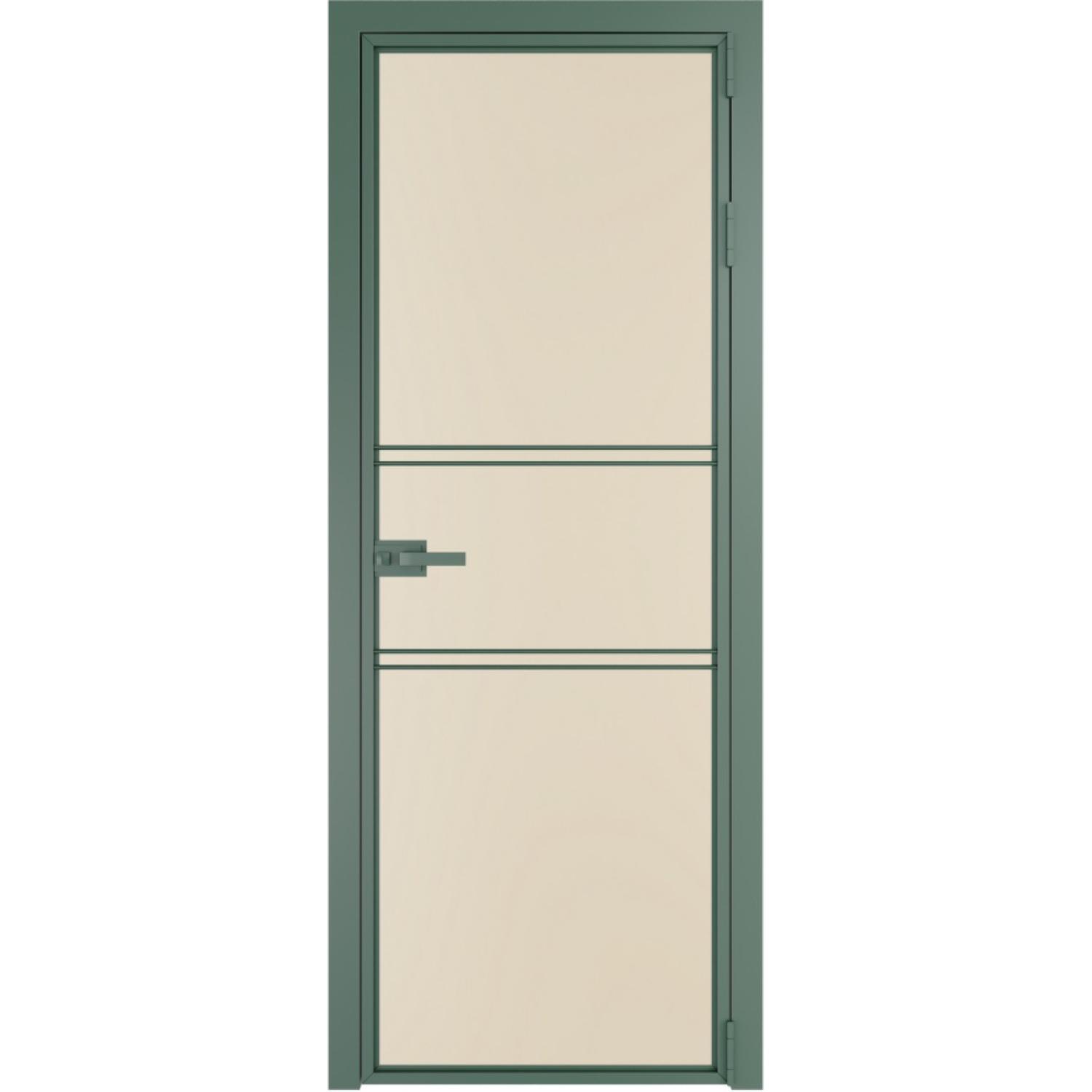 Дверь межкомнатная  алюминиевая  2 AX ProfilDoors (Зеленый воск, Монохром жемчуг)