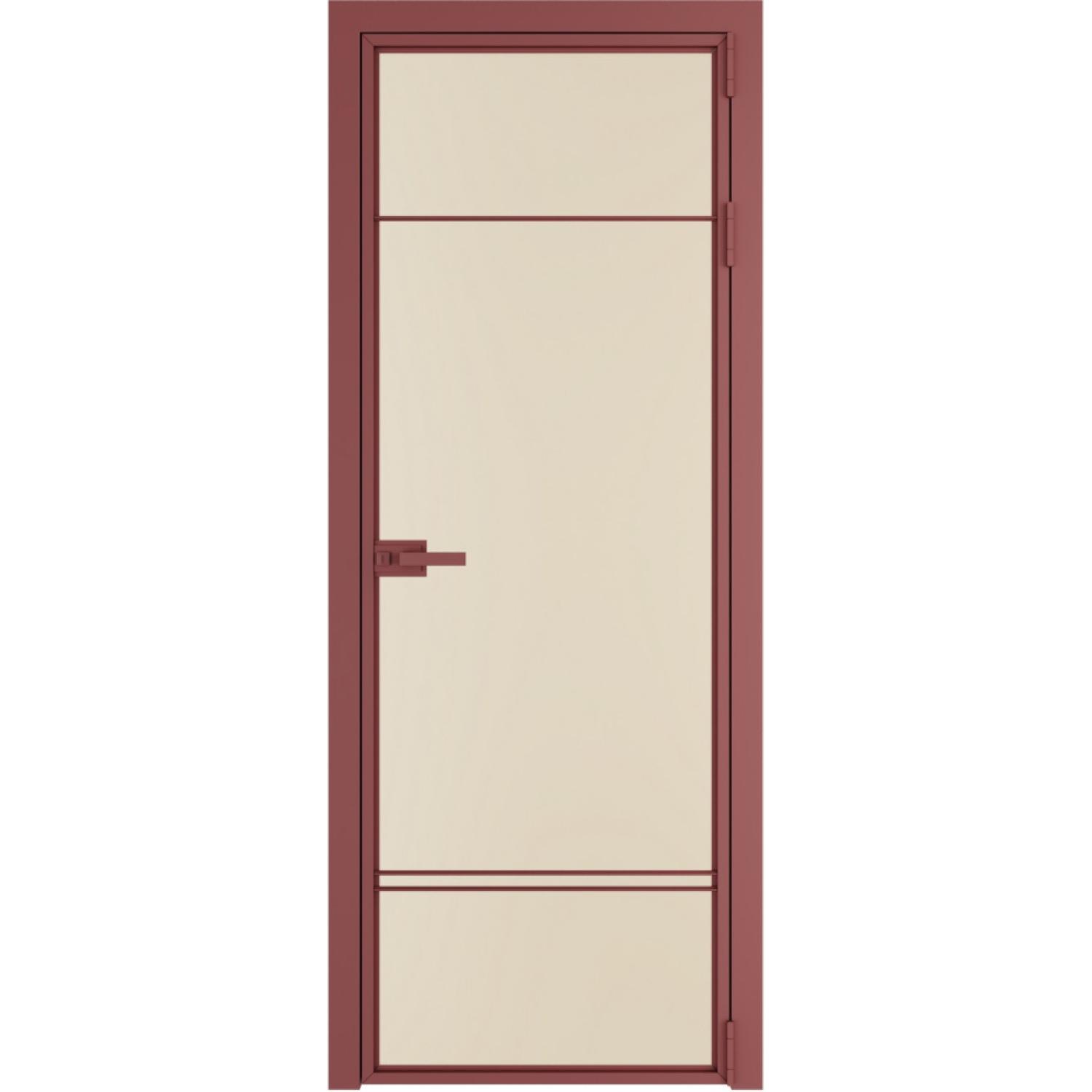 Дверь межкомнатная  алюминиевая  4 AX ProfilDoors (Красный антрацит, Монохром жемчуг)