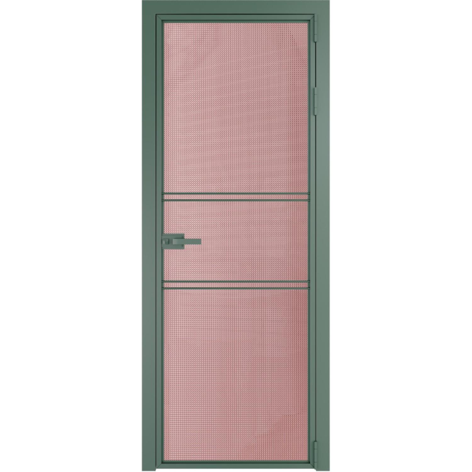 Дверь межкомнатная  алюминиевая  2 AX ProfilDoors (Зеленый воск, Кризет розовый)
