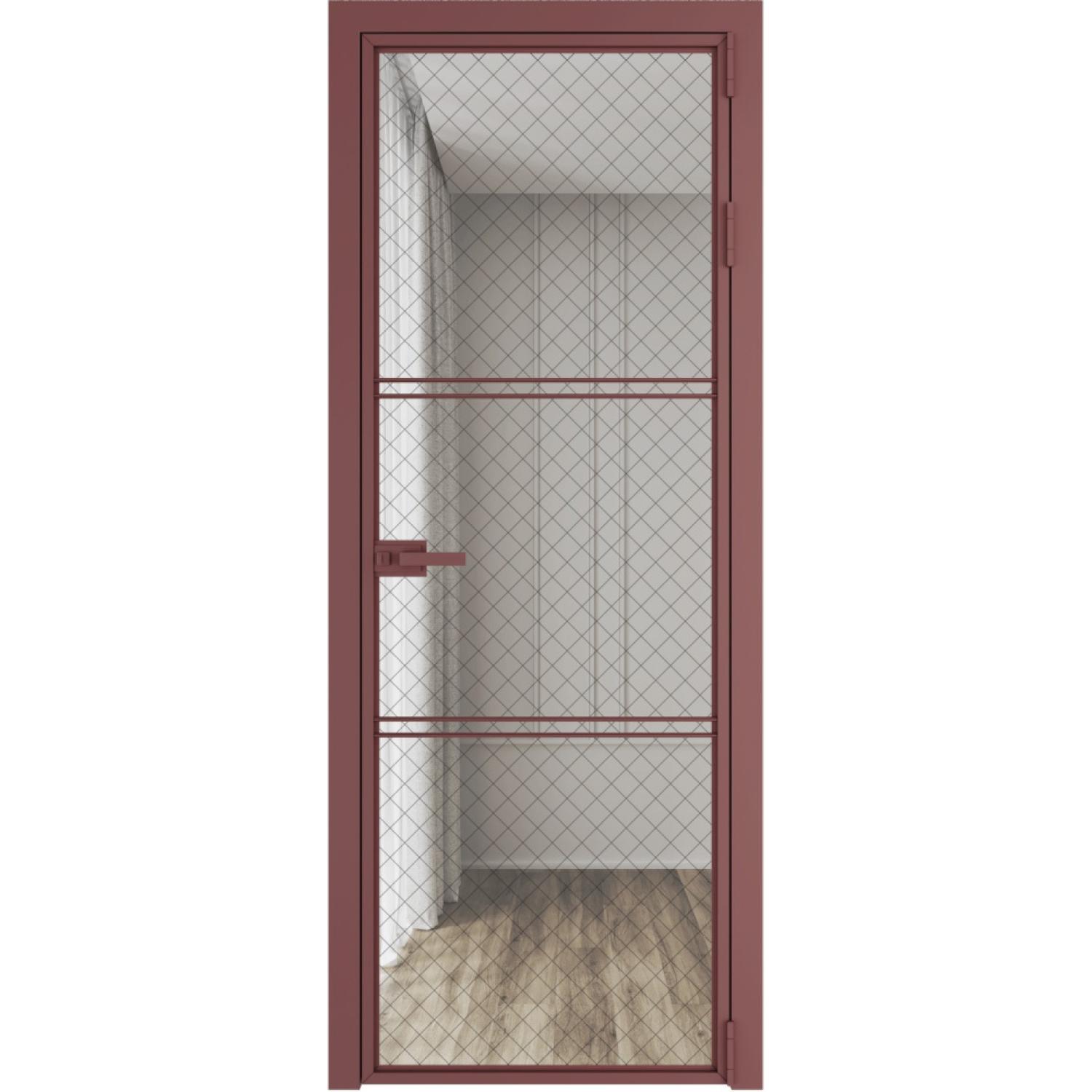 Дверь межкомнатная  алюминиевая  3 AX ProfilDoors (Красный антрацит, Ромб черный)