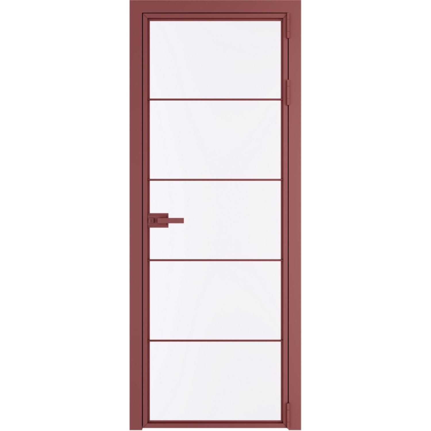 Дверь межкомнатная  алюминиевая  5 AX ProfilDoors (Красный антрацит, Монохром белый просветленный)
