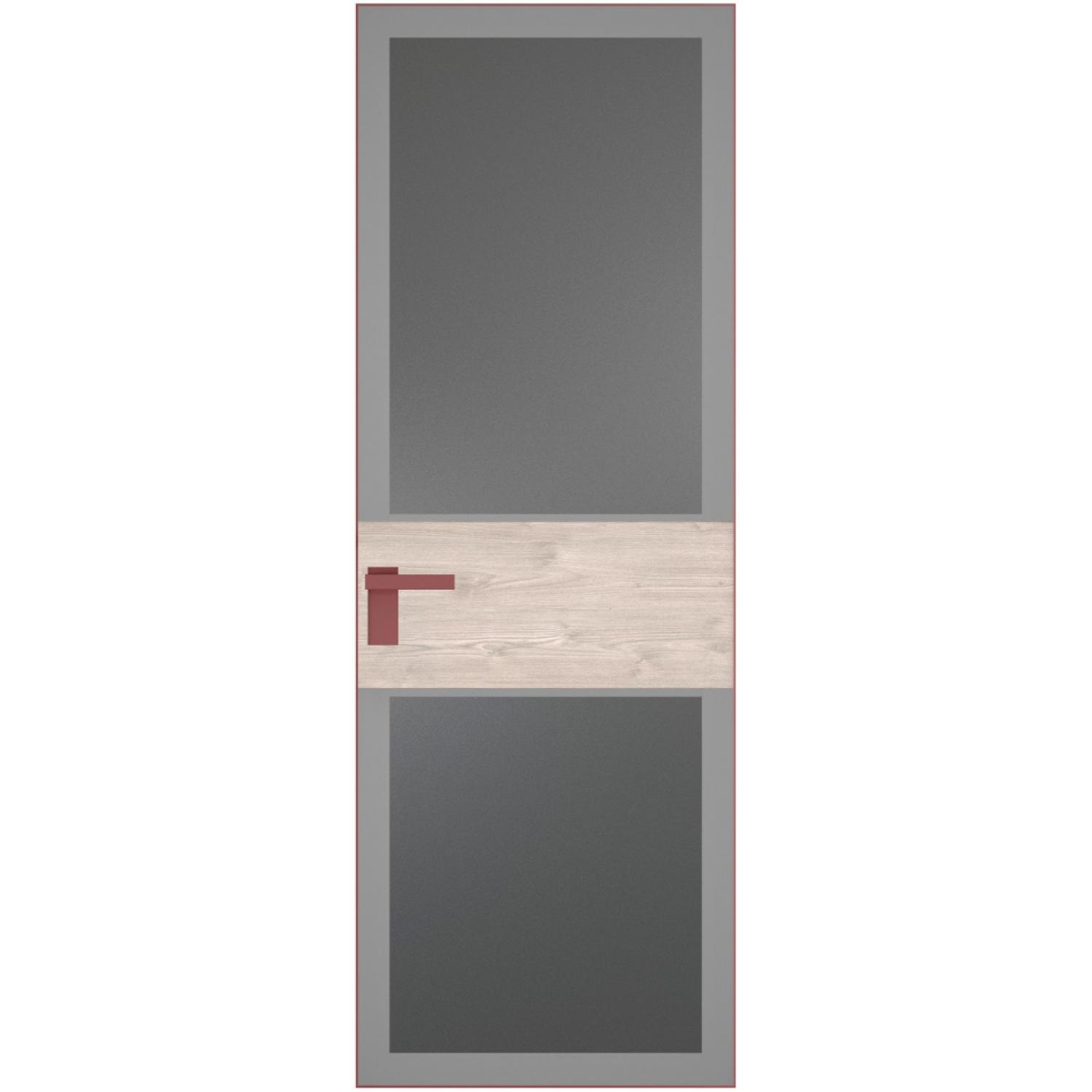 5 AGK (Мателюкс графит, серый прокрас, Профиль Красный антрацит, Заказная)