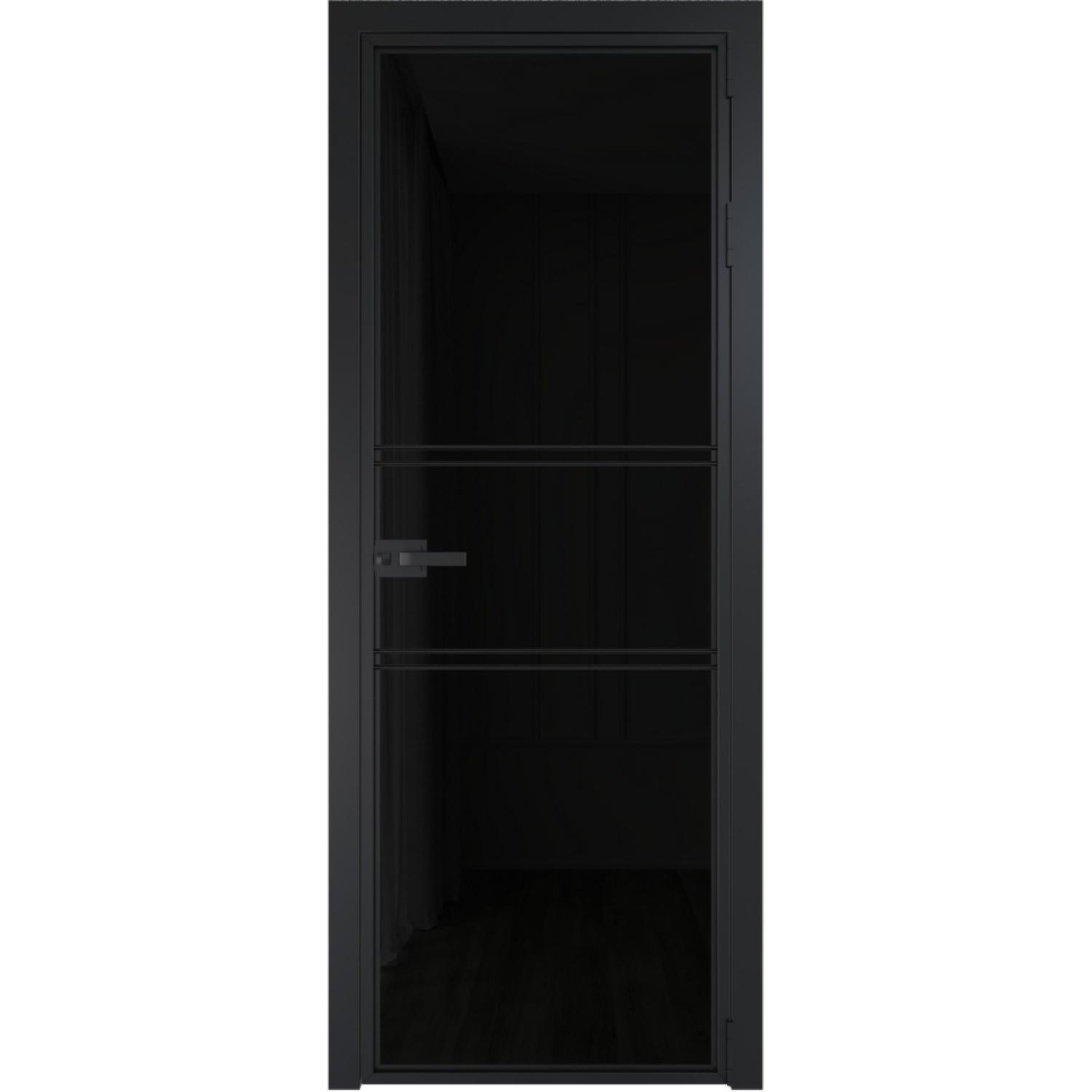 Дверь межкомнатная  алюминиевая  2 AX ProfilDoors (Черный, Триплекс черный)
