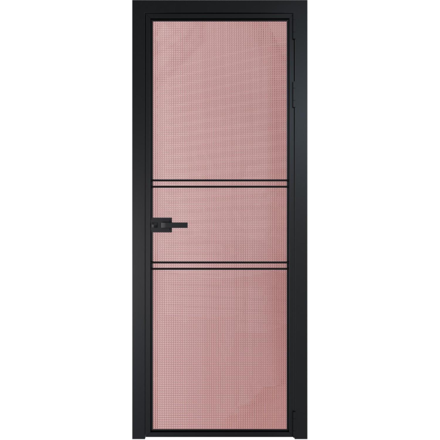 Дверь межкомнатная  алюминиевая  2 AX ProfilDoors (Черный, Кризет розовый)