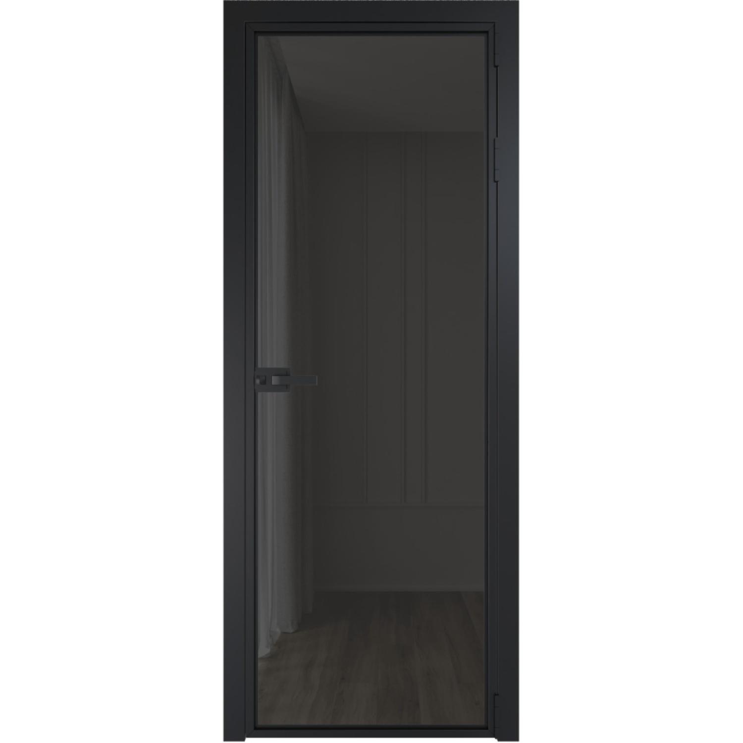 Дверь межкомнатная  алюминиевая  1 AX ProfilDoors (Черный, Триплекс Тонированный)
