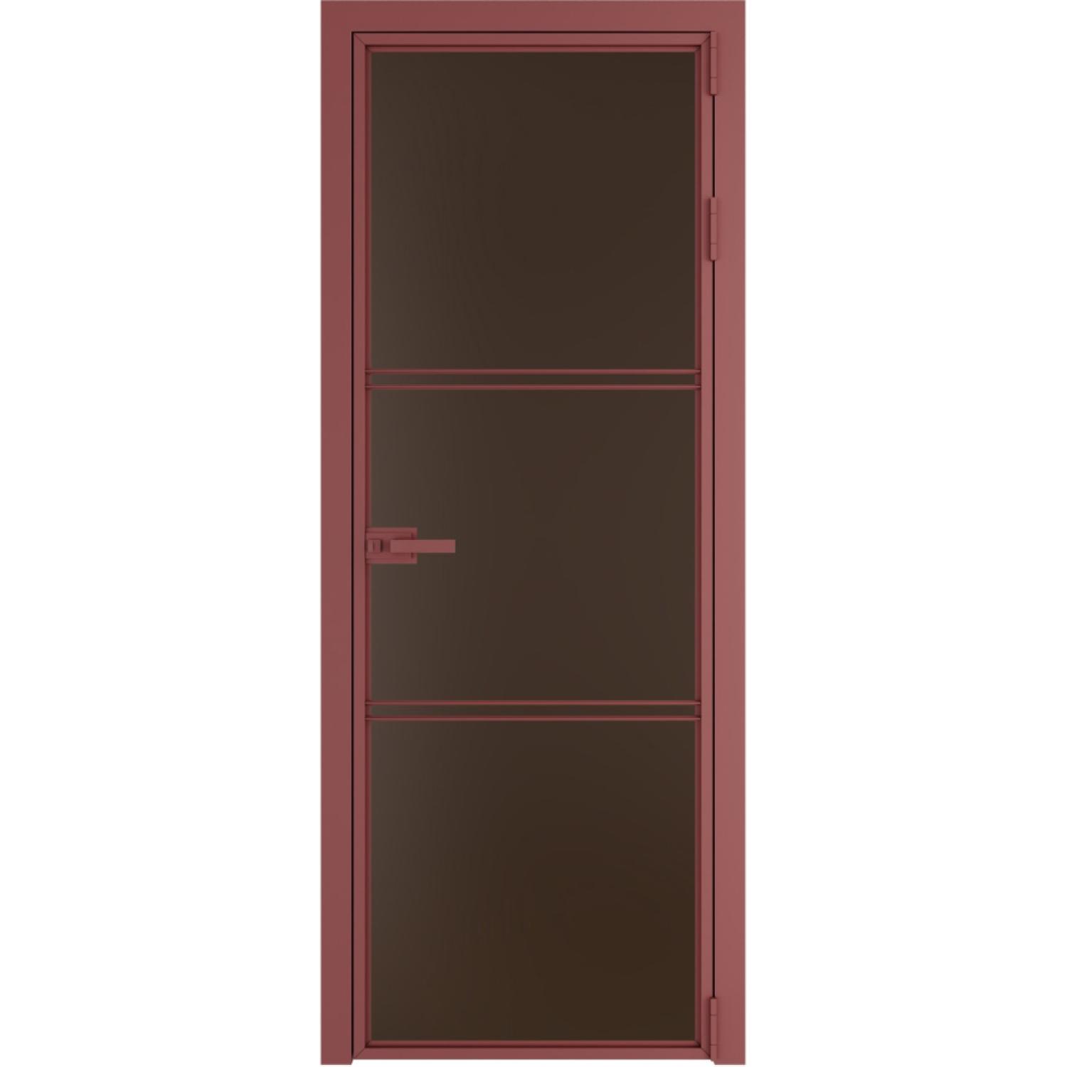 Дверь межкомнатная  алюминиевая  3 AX ProfilDoors (Красный антрацит, Монохром шоколад)