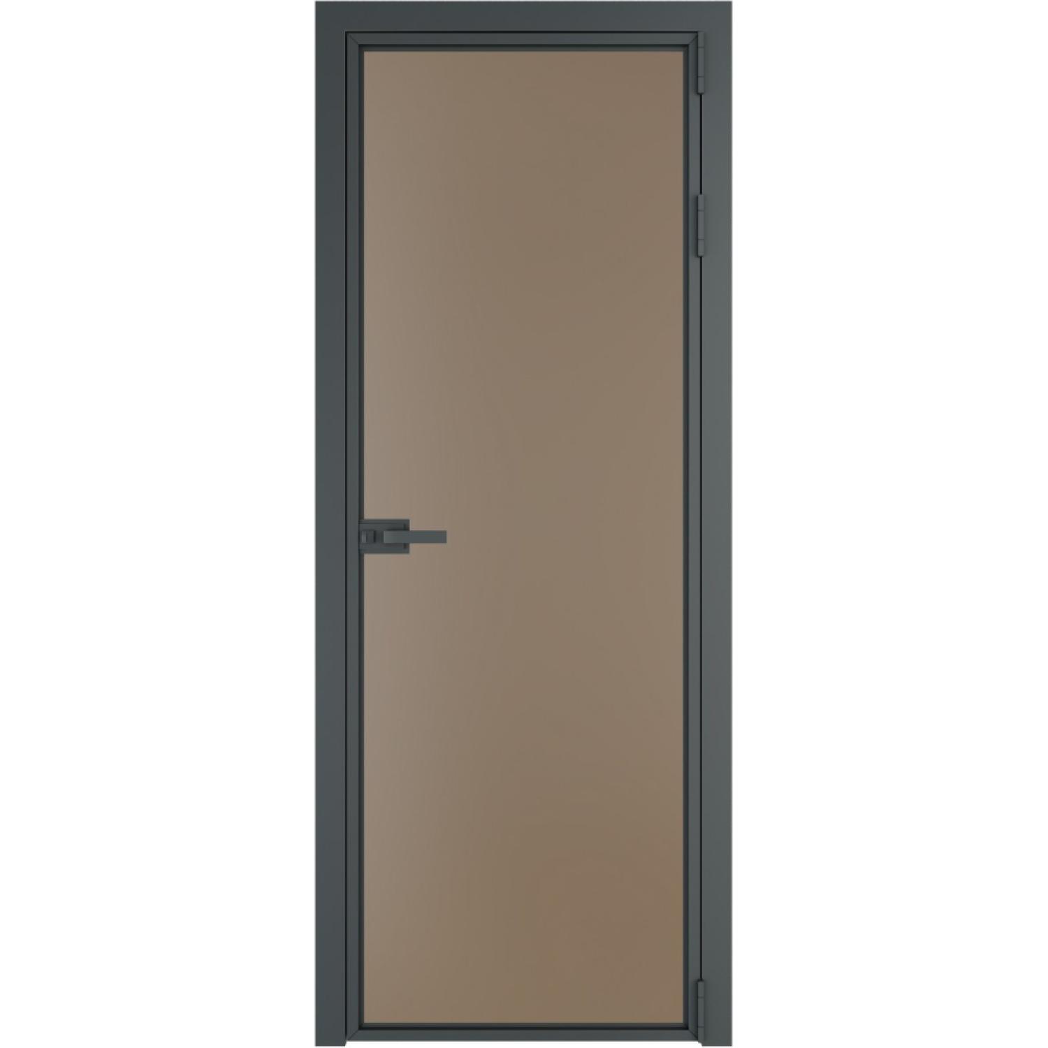Дверь межкомнатная  алюминиевая  1 AX ProfilDoors (Серая ночь, Монохром капучино)