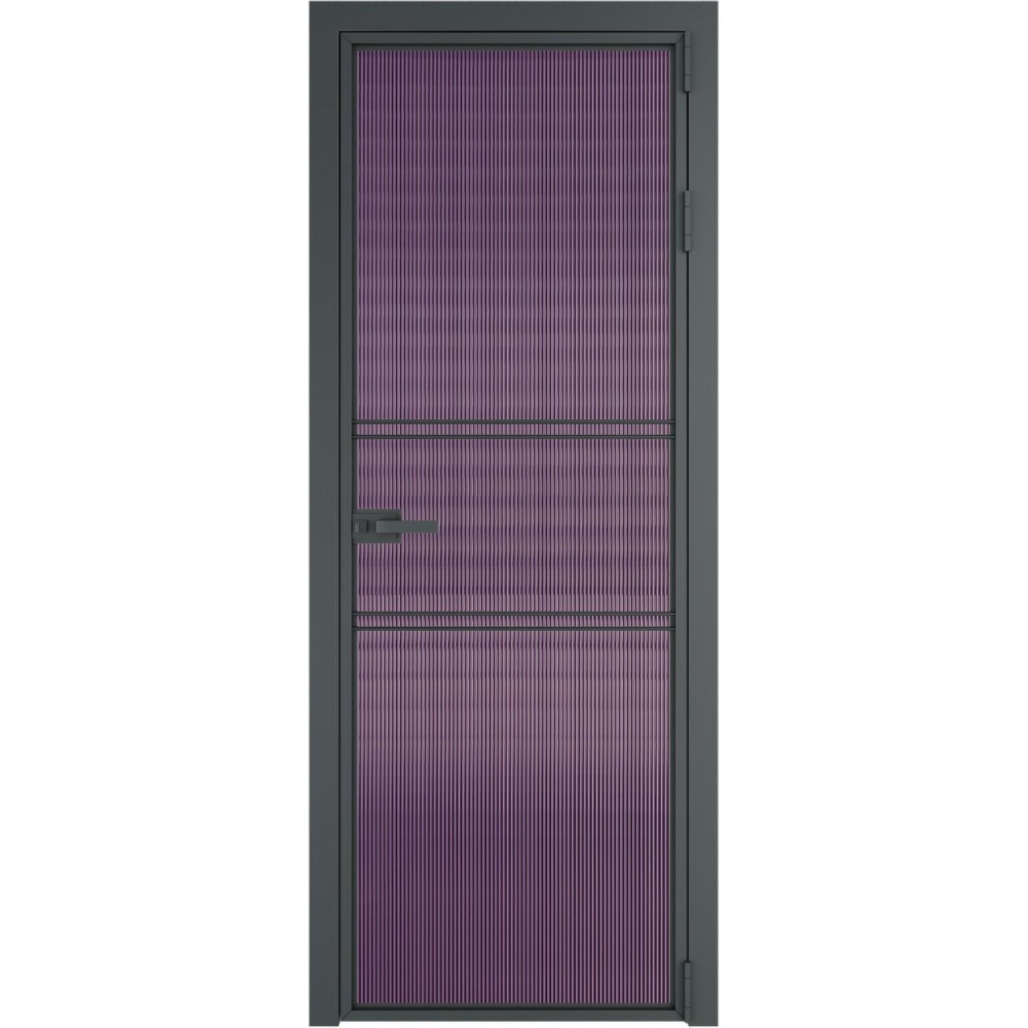 Дверь межкомнатная  алюминиевая  2 AX ProfilDoors (Серая ночь, Мору фиолетовое)