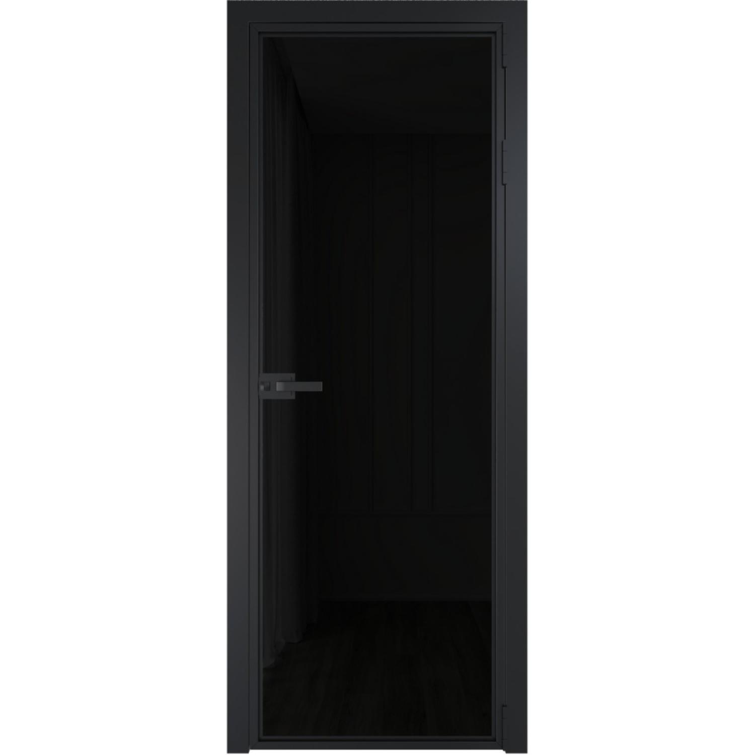 Дверь межкомнатная  алюминиевая  1 AX ProfilDoors (Черный, Триплекс черный)