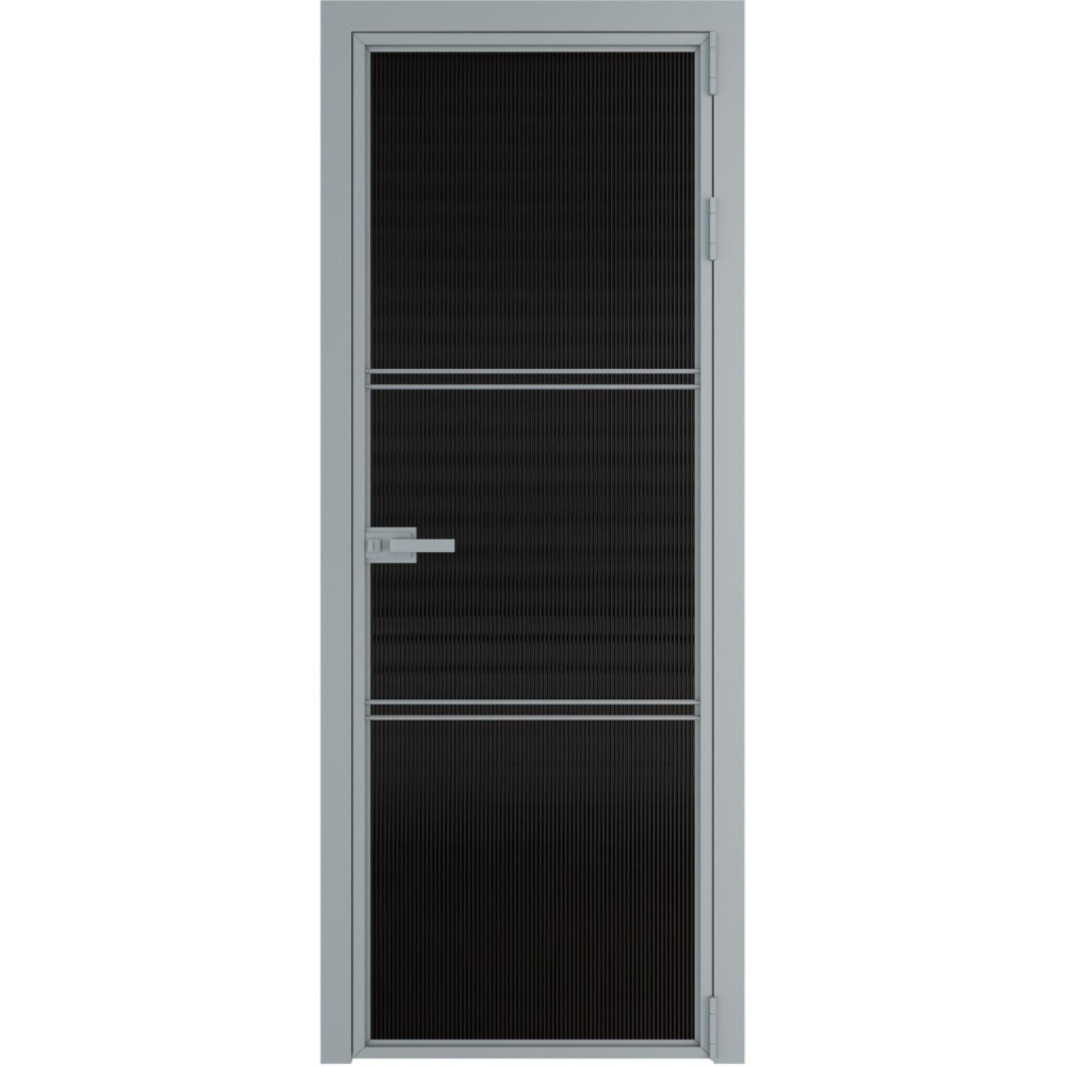 Дверь межкомнатная  алюминиевая  3 AX ProfilDoors (Серебро, Мору черное)