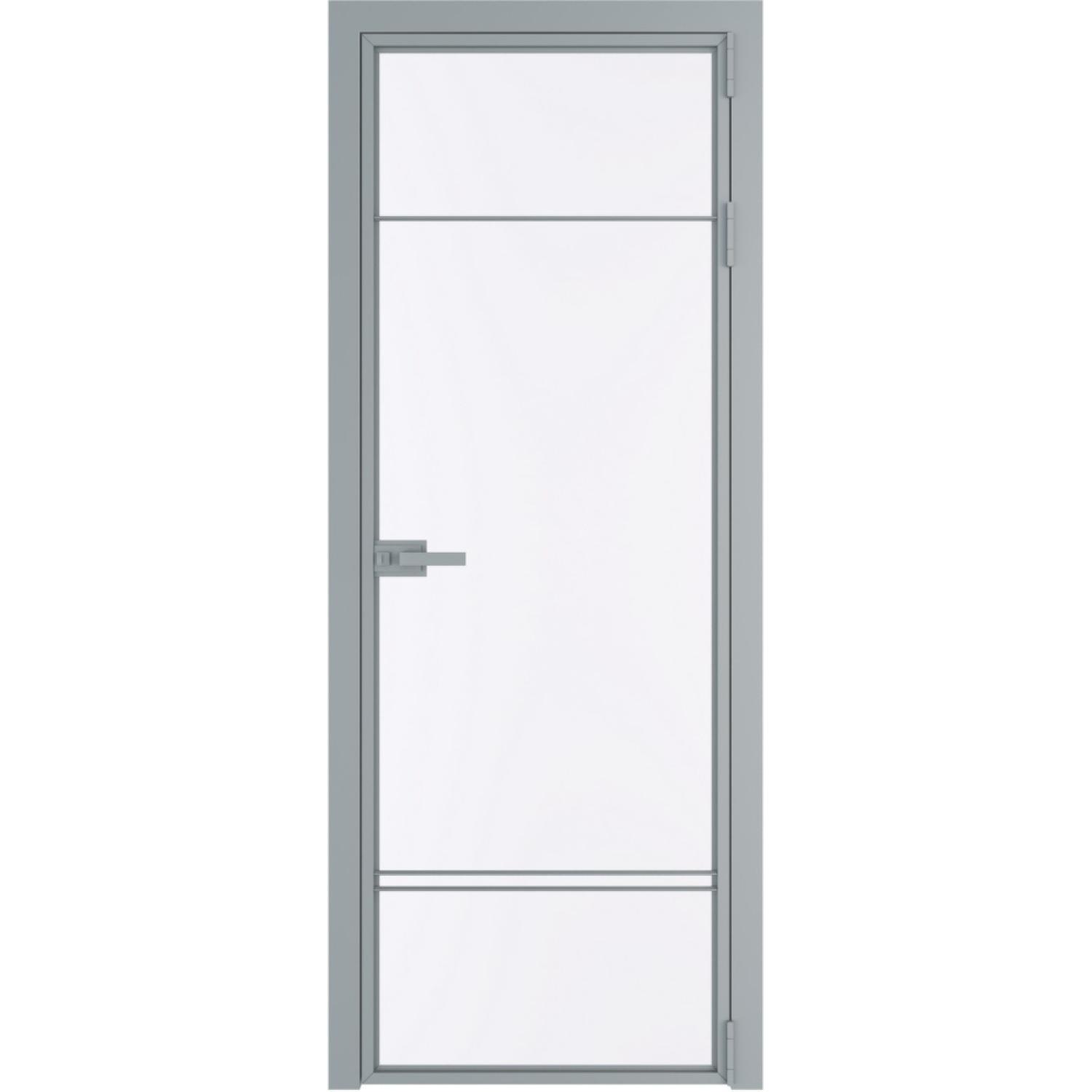 Дверь межкомнатная  алюминиевая  4 AX ProfilDoors (Серебро, Монохром белый просветленный)