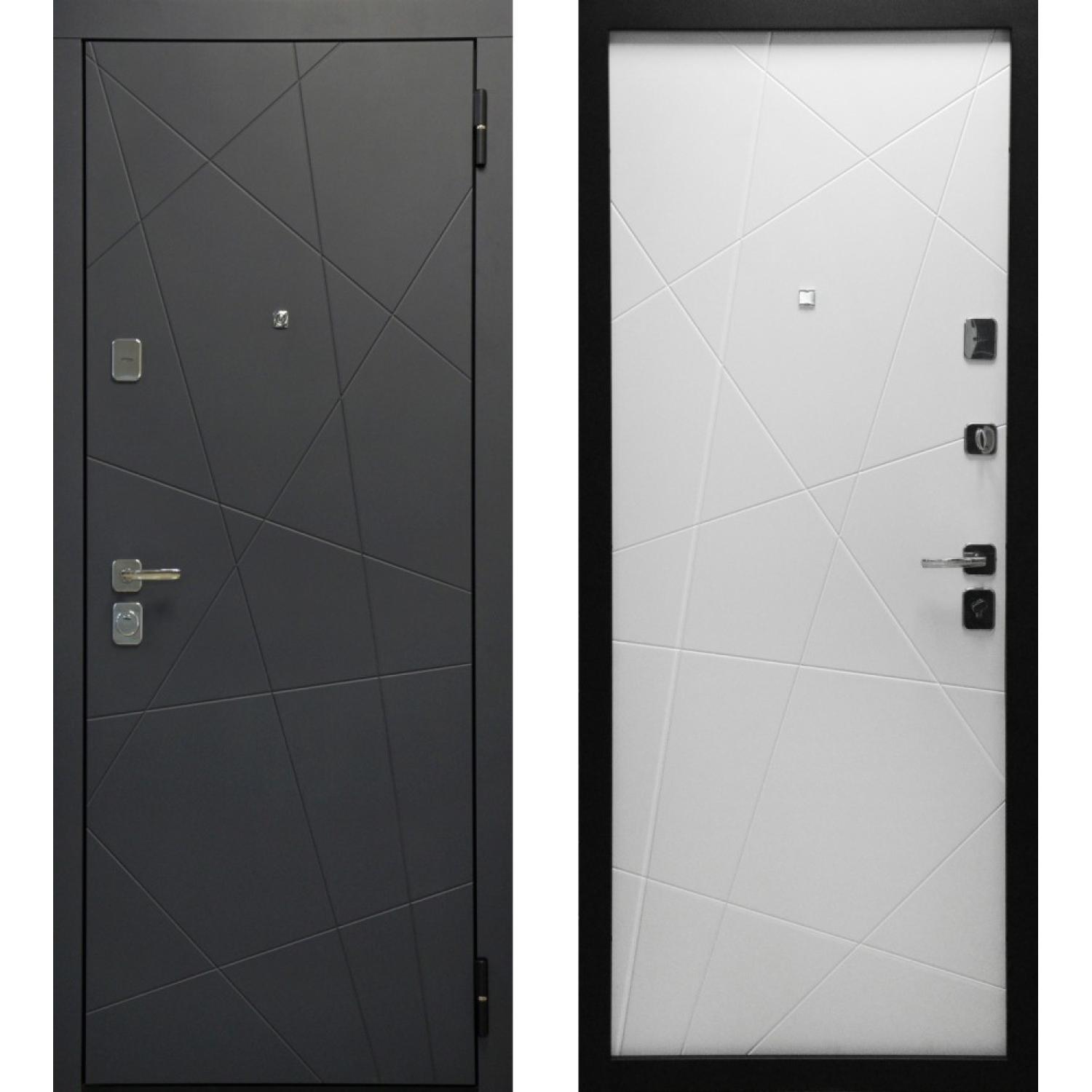 Входная дверь TR4 (960*2050 R, Графит (ПВХ), Белый ZB (ПВХ), Складская)