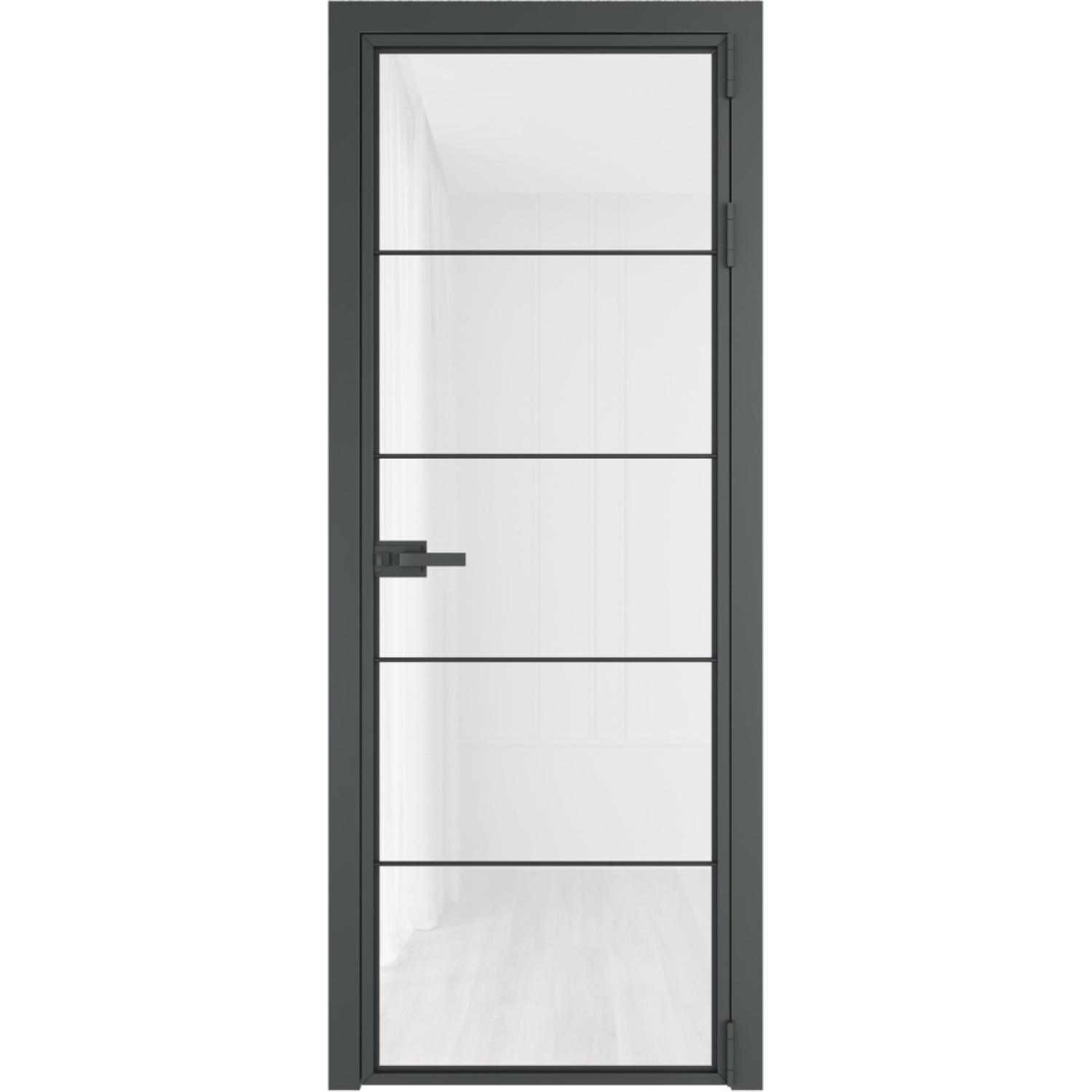 Дверь межкомнатная  алюминиевая  5 AX ProfilDoors (Серая ночь, Триплекс белый)
