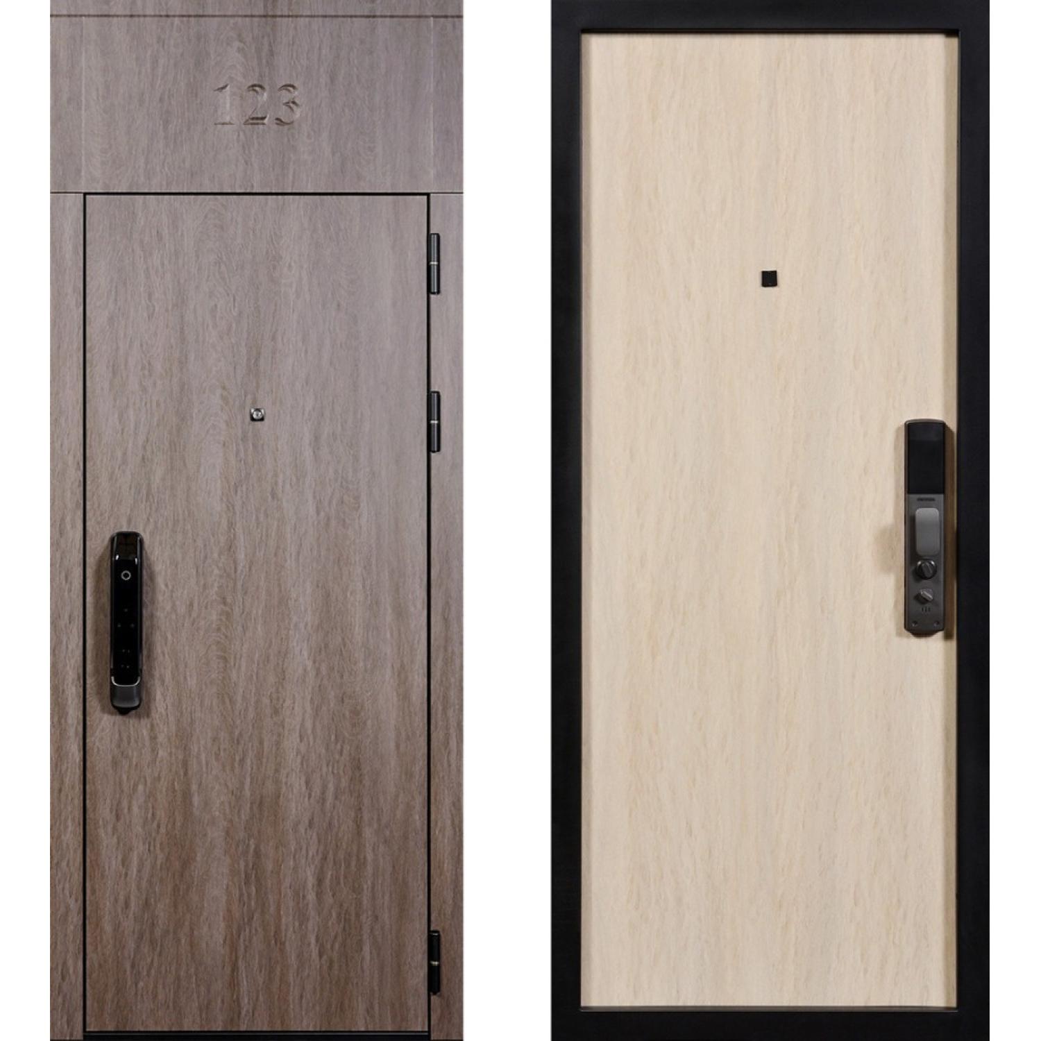 Входная дверь Гранд (860*2050 R, Харвуд дымчатый (ПВХ), Харвуд песочный (ПВХ), Заказная)