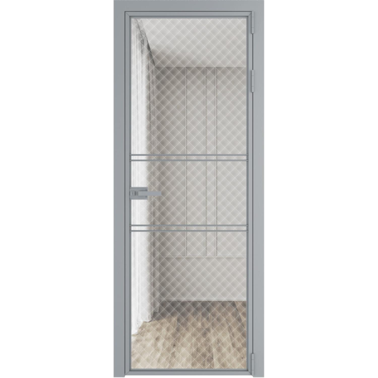 Дверь межкомнатная  алюминиевая  2 AX ProfilDoors (Серебро, Ромб белый)