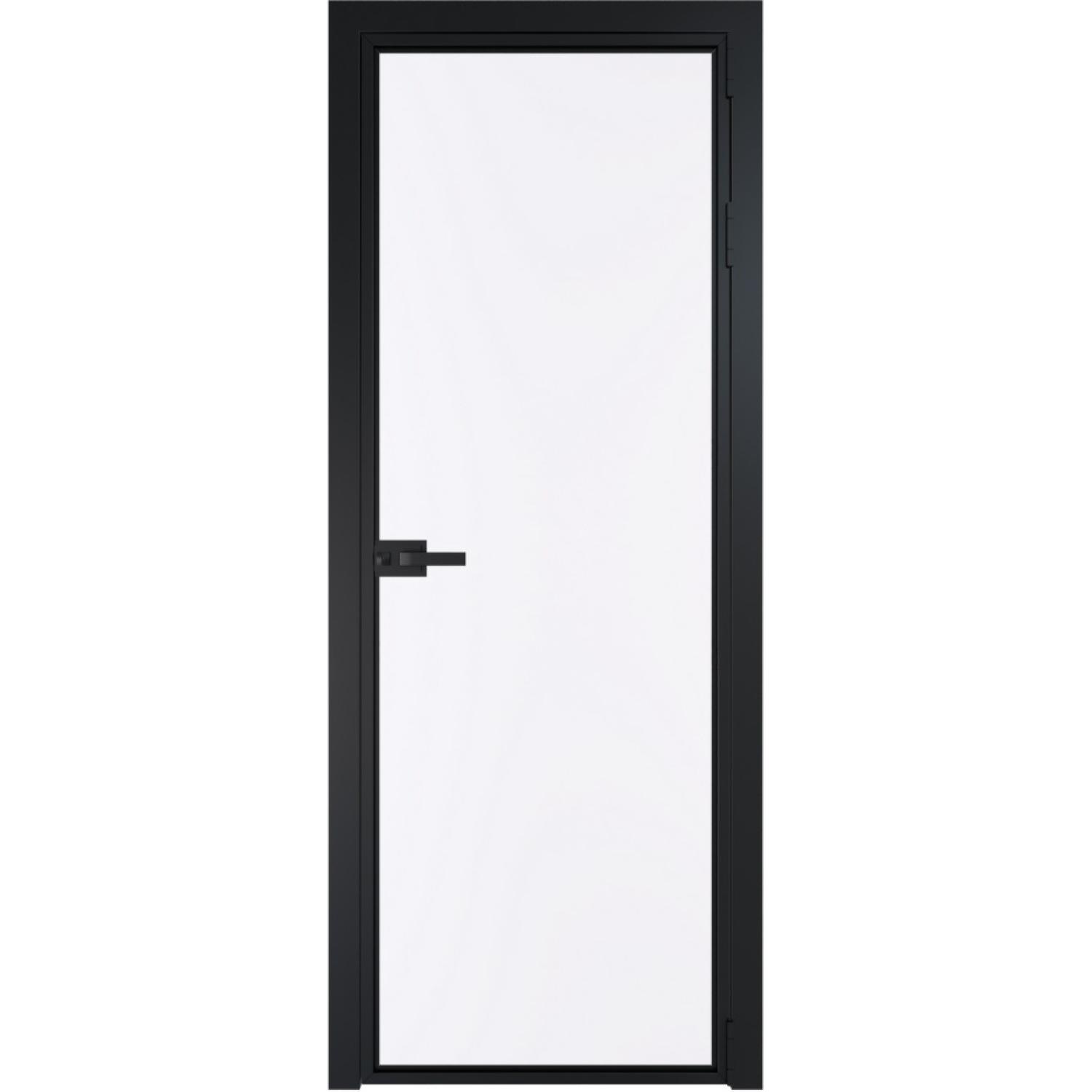 Дверь межкомнатная  алюминиевая  1 AX ProfilDoors (Черный, Монохром белый просветленный)