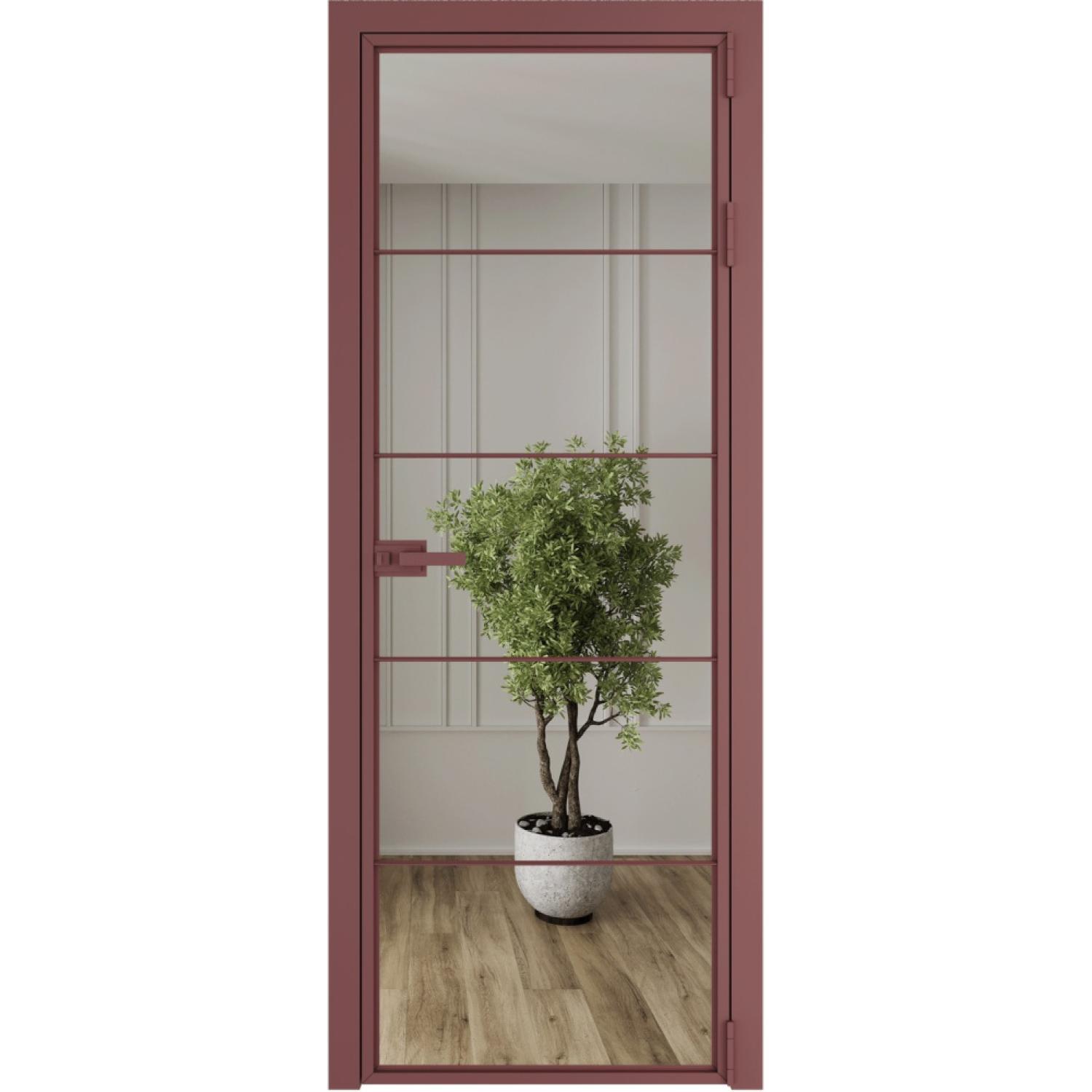 Дверь межкомнатная  алюминиевая  5 AX ProfilDoors (Красный антрацит, Зеркало)