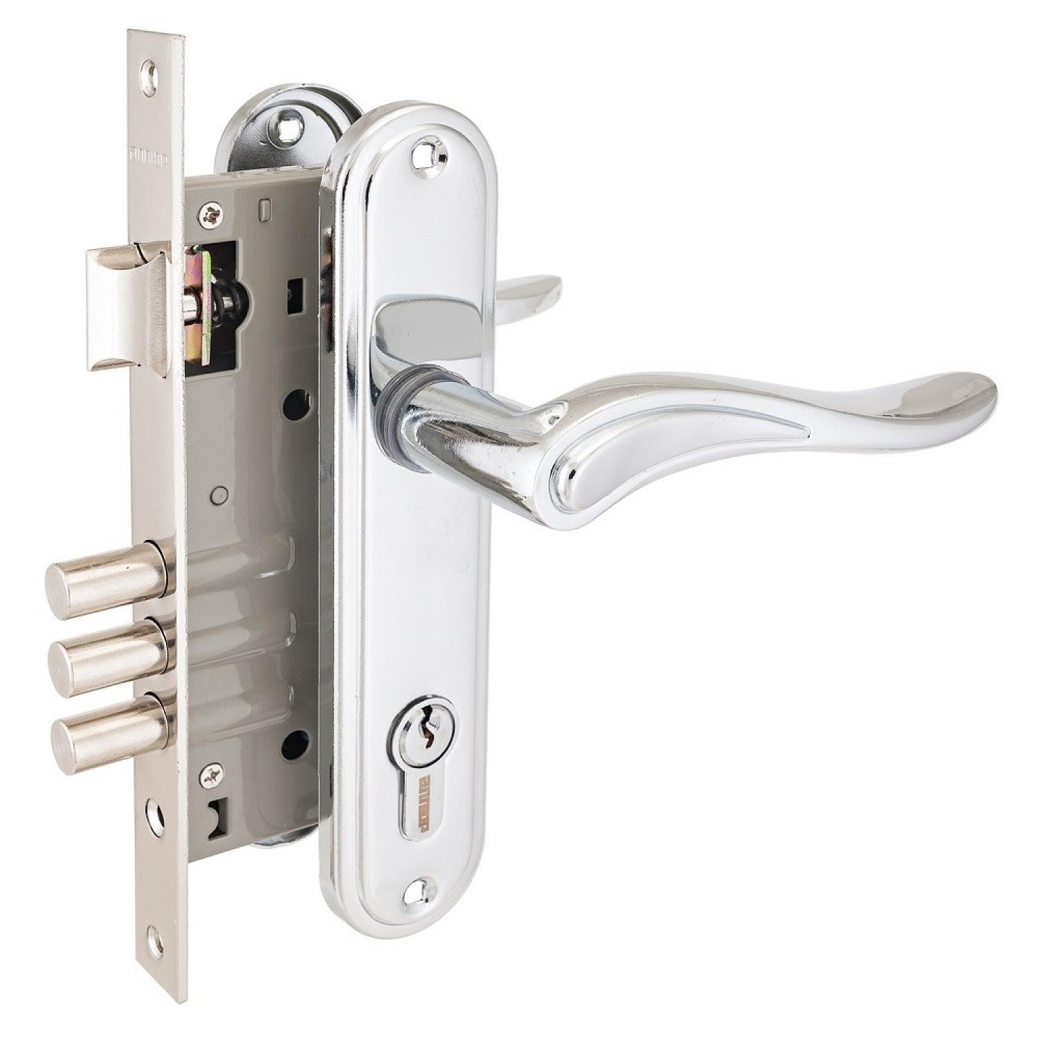 Замок врезной 102/3 (хром)