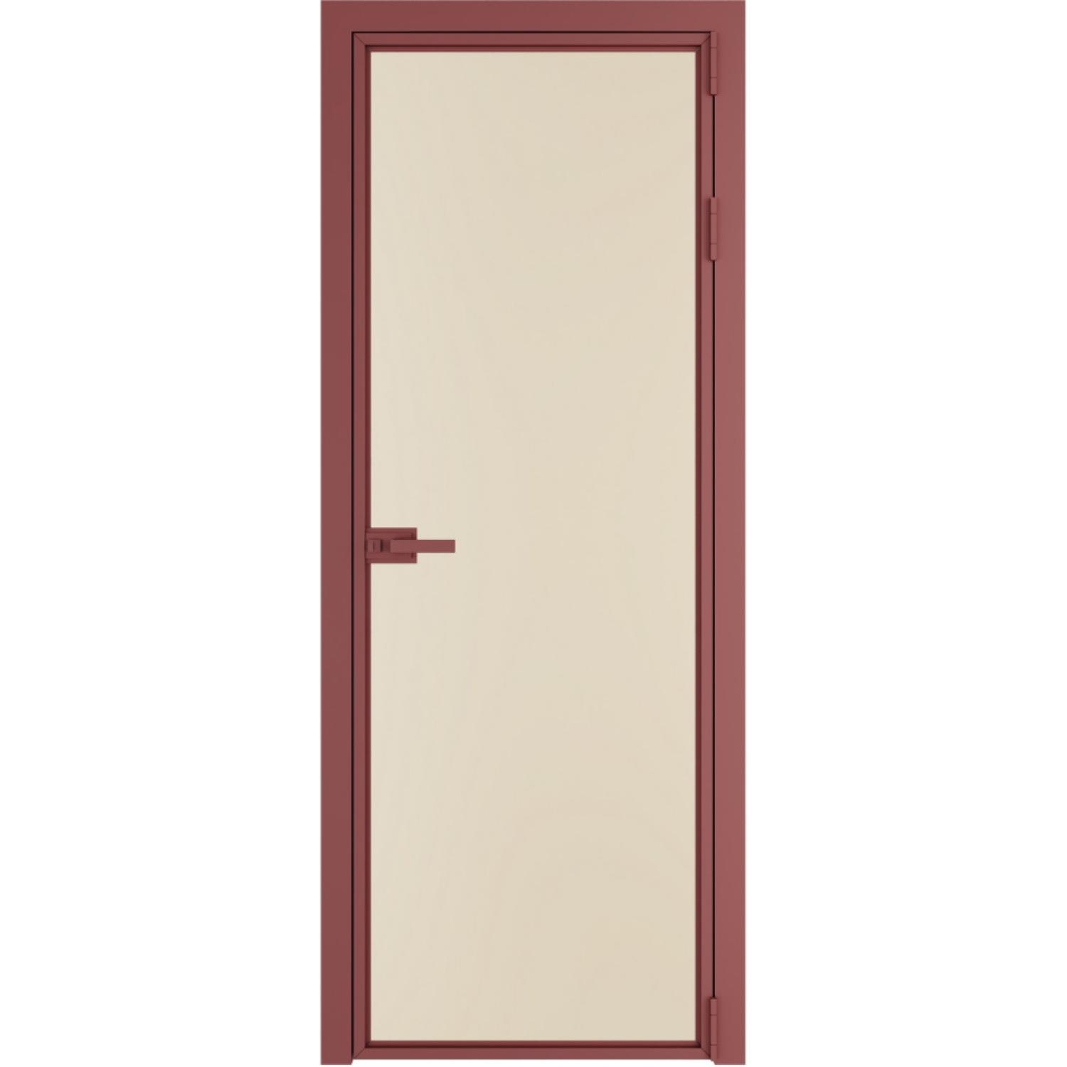 Дверь межкомнатная  алюминиевая  1 AX ProfilDoors (Красный антрацит, Монохром жемчуг)