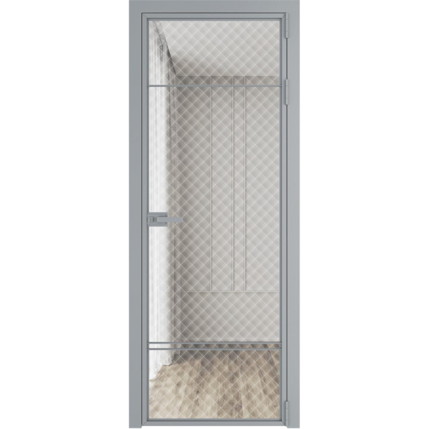 Дверь межкомнатная  алюминиевая  4 AX ProfilDoors (Серебро, Ромб белый)