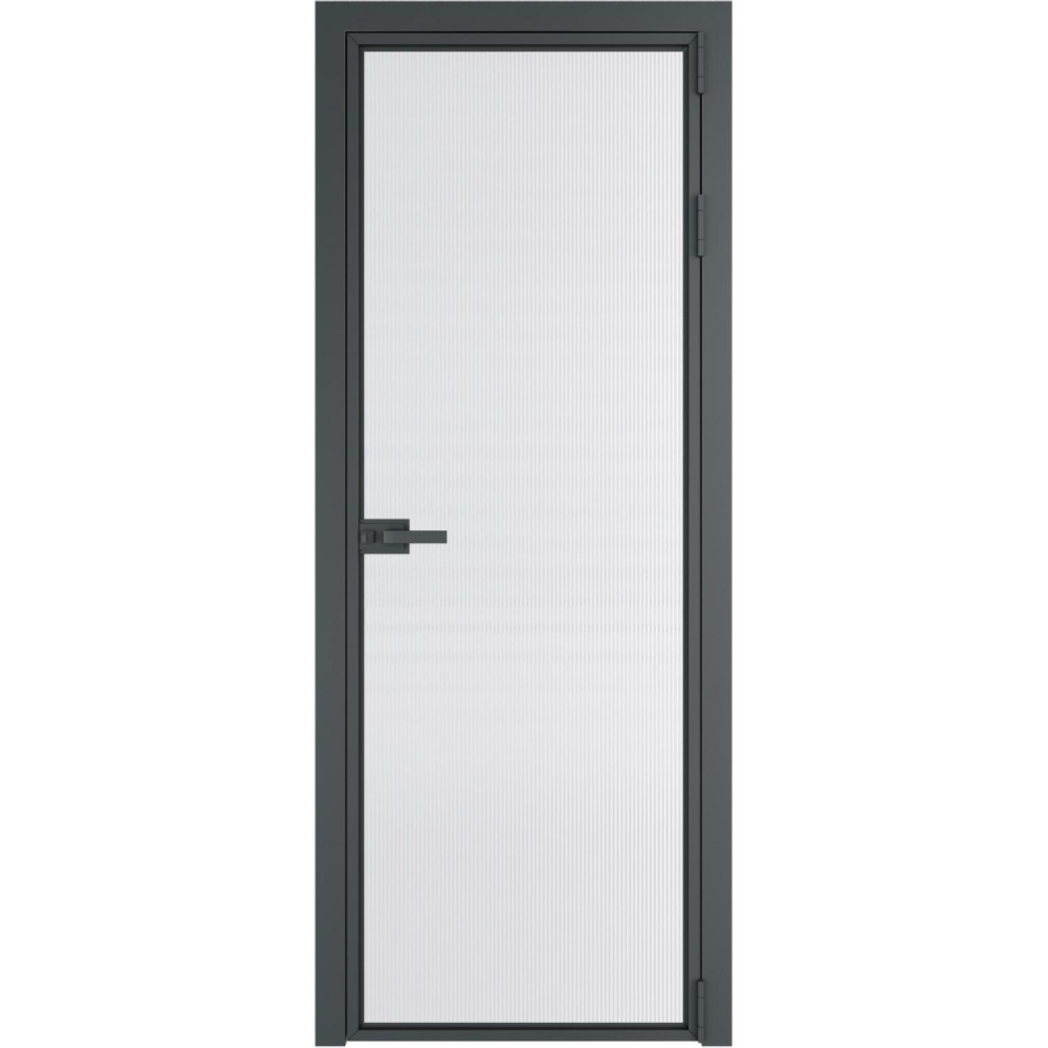 Дверь межкомнатная  алюминиевая  1 AX ProfilDoors (Серая ночь, Мору двухстороннее белое)
