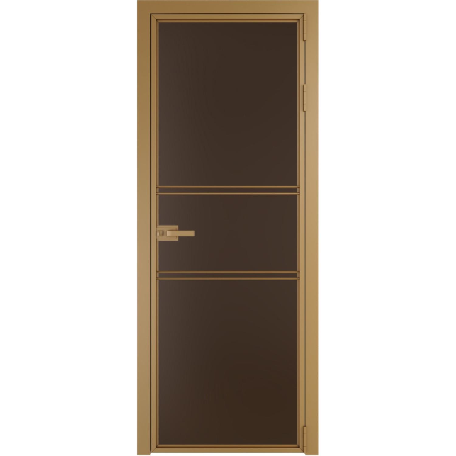 Дверь межкомнатная  алюминиевая  2 AX ProfilDoors (Золото, Монохром шоколад)