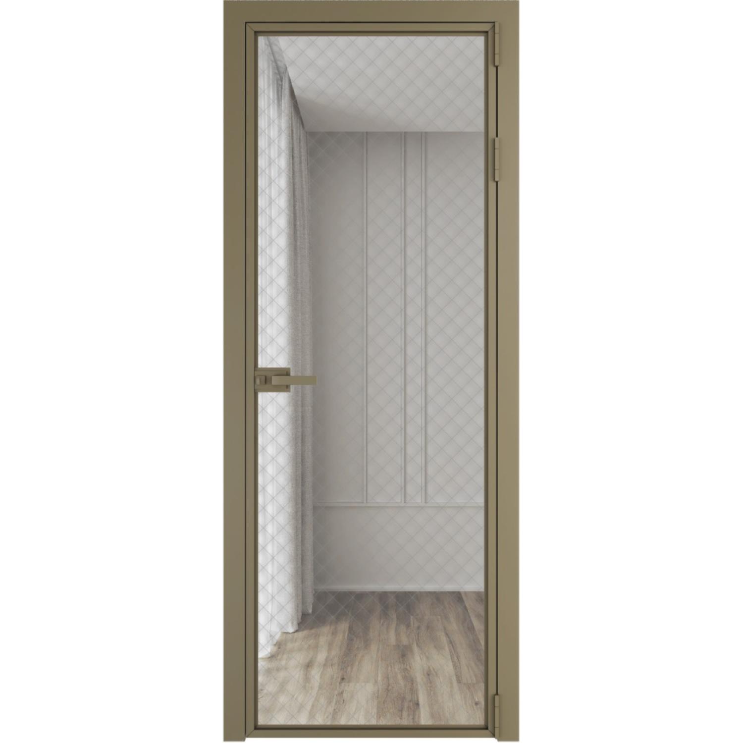 Дверь межкомнатная  алюминиевая  1 AX ProfilDoors (Шампань, Ромб серебро)