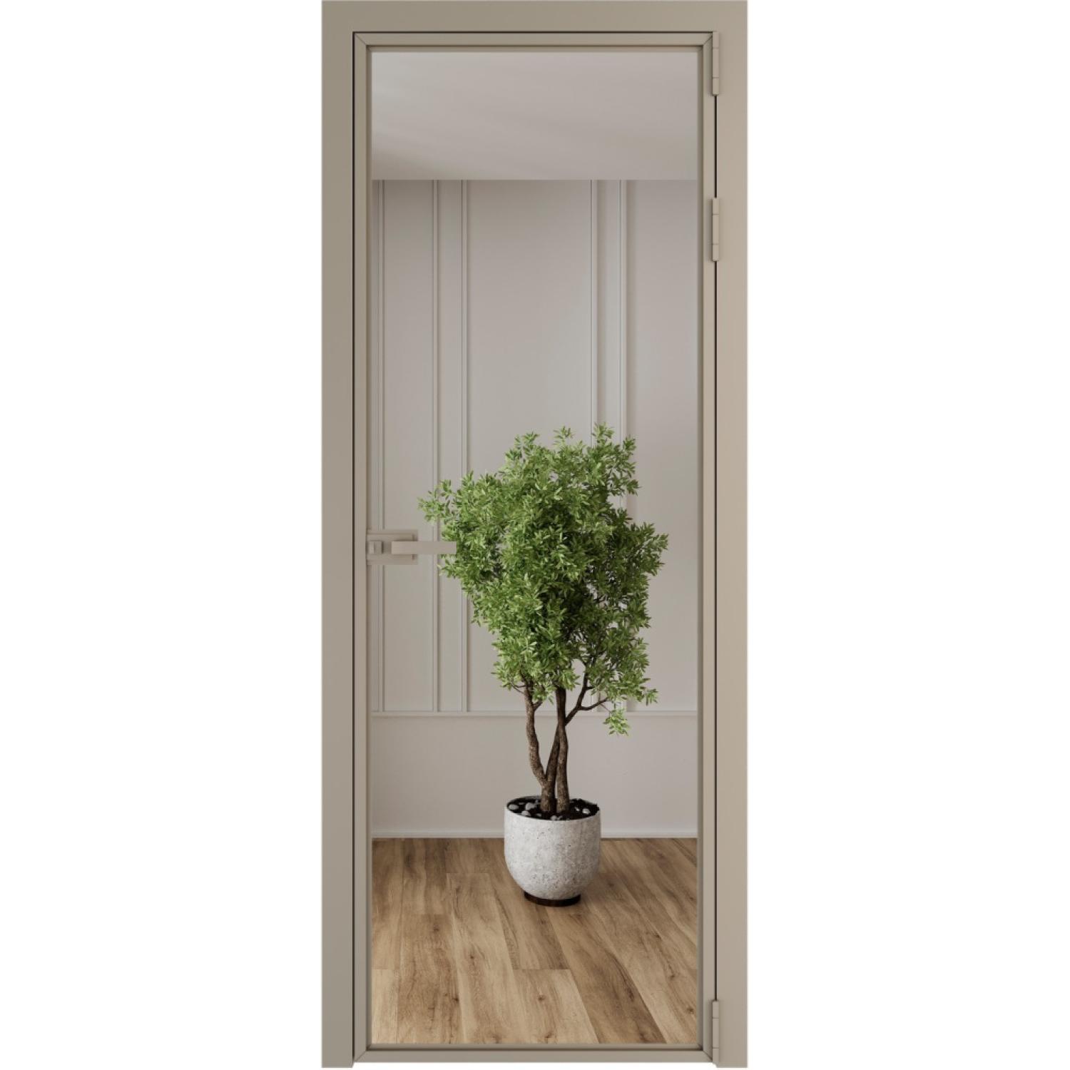 Дверь межкомнатная  алюминиевая  1 AX ProfilDoors (Никель, Зеркало)