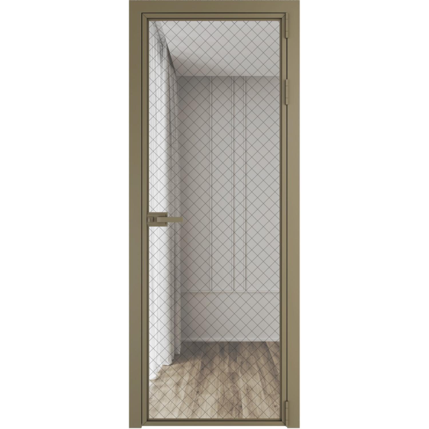 Дверь межкомнатная  алюминиевая  1 AX ProfilDoors (Шампань, Ромб черный)