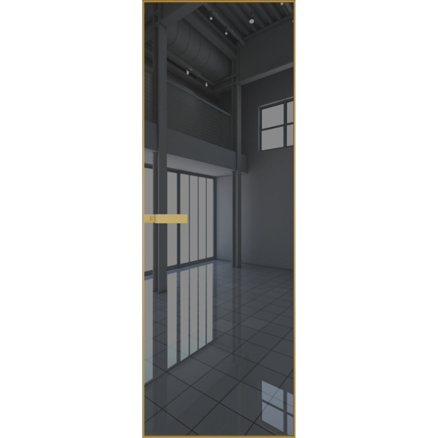 Дверь межкомнатная  алюминиевая  1 AGN (Золото, Зеркало grey)