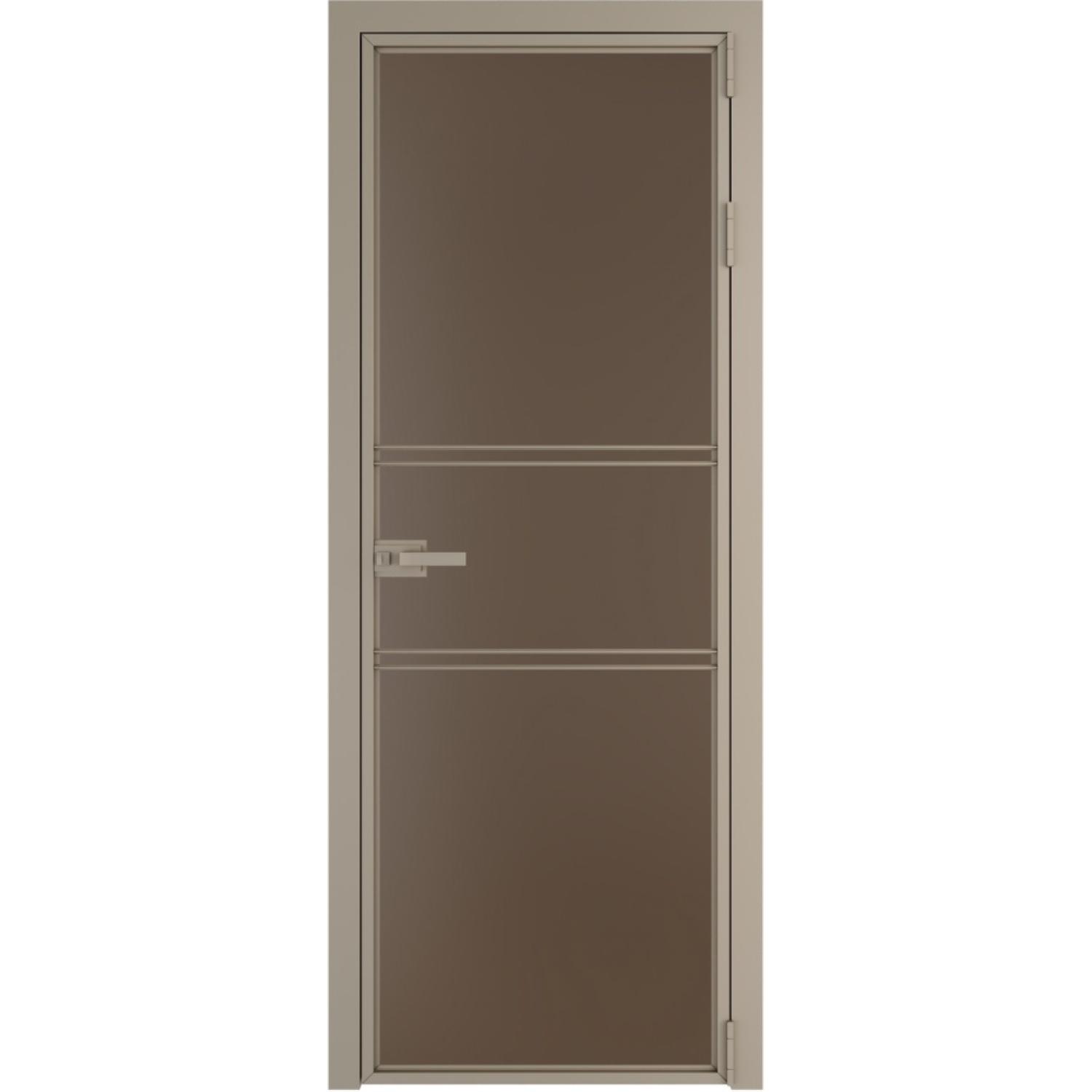 Дверь межкомнатная  алюминиевая  2 AX ProfilDoors (Никель, Монохром гляссе)