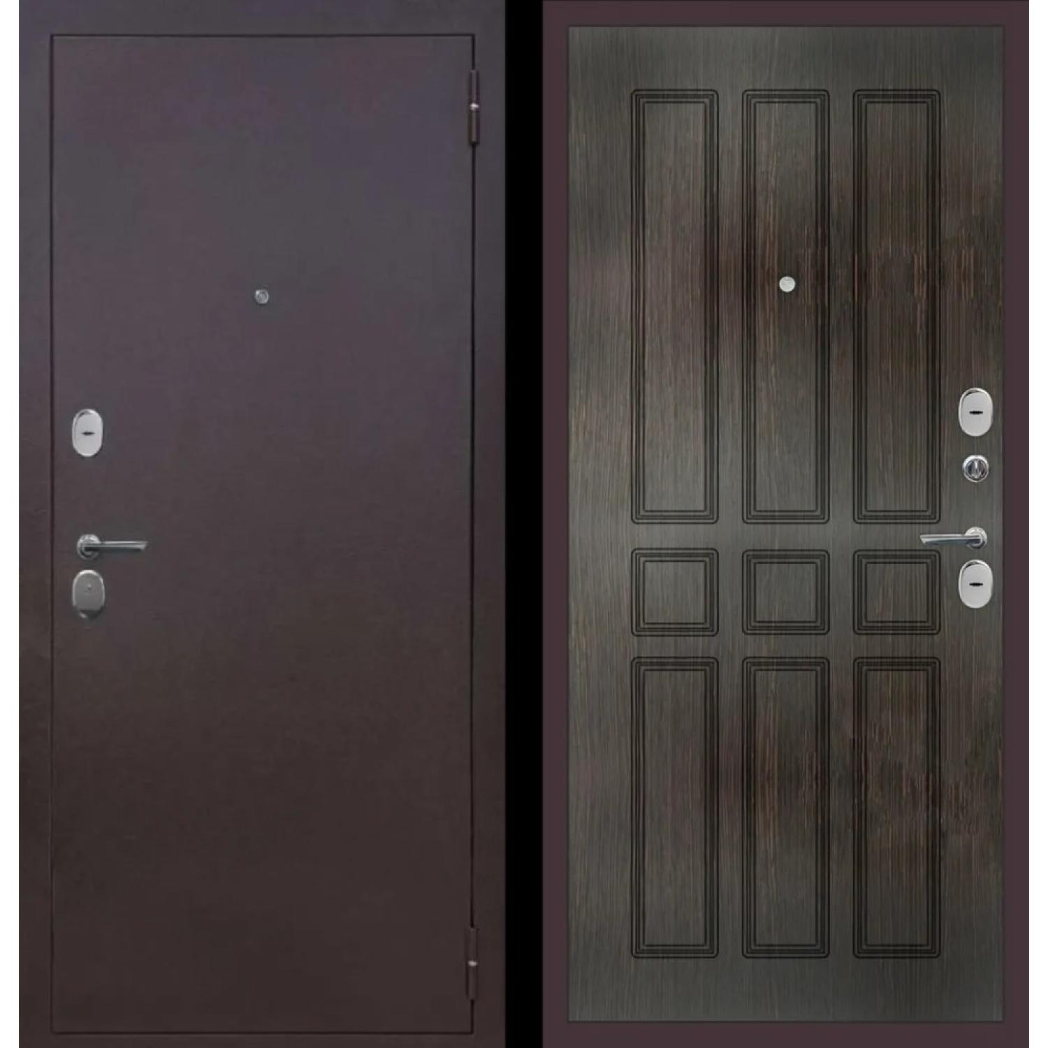 Дверь входная металлическая M32 (860*2050 L, Медный антик (Полимерно-порошковое), Венге (ПВХ), Заказная)