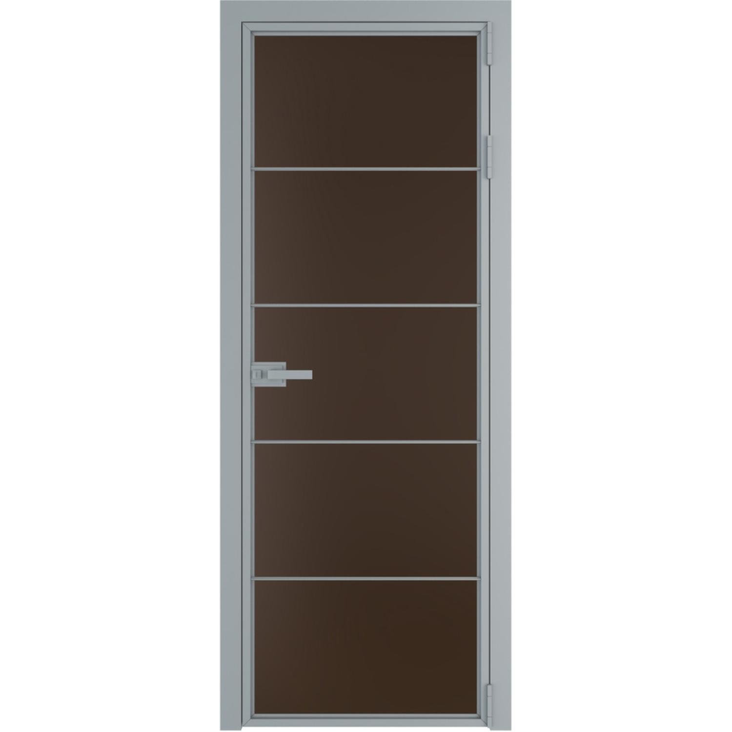 Дверь межкомнатная  алюминиевая  5 AX ProfilDoors (Серебро, Монохром шоколад)