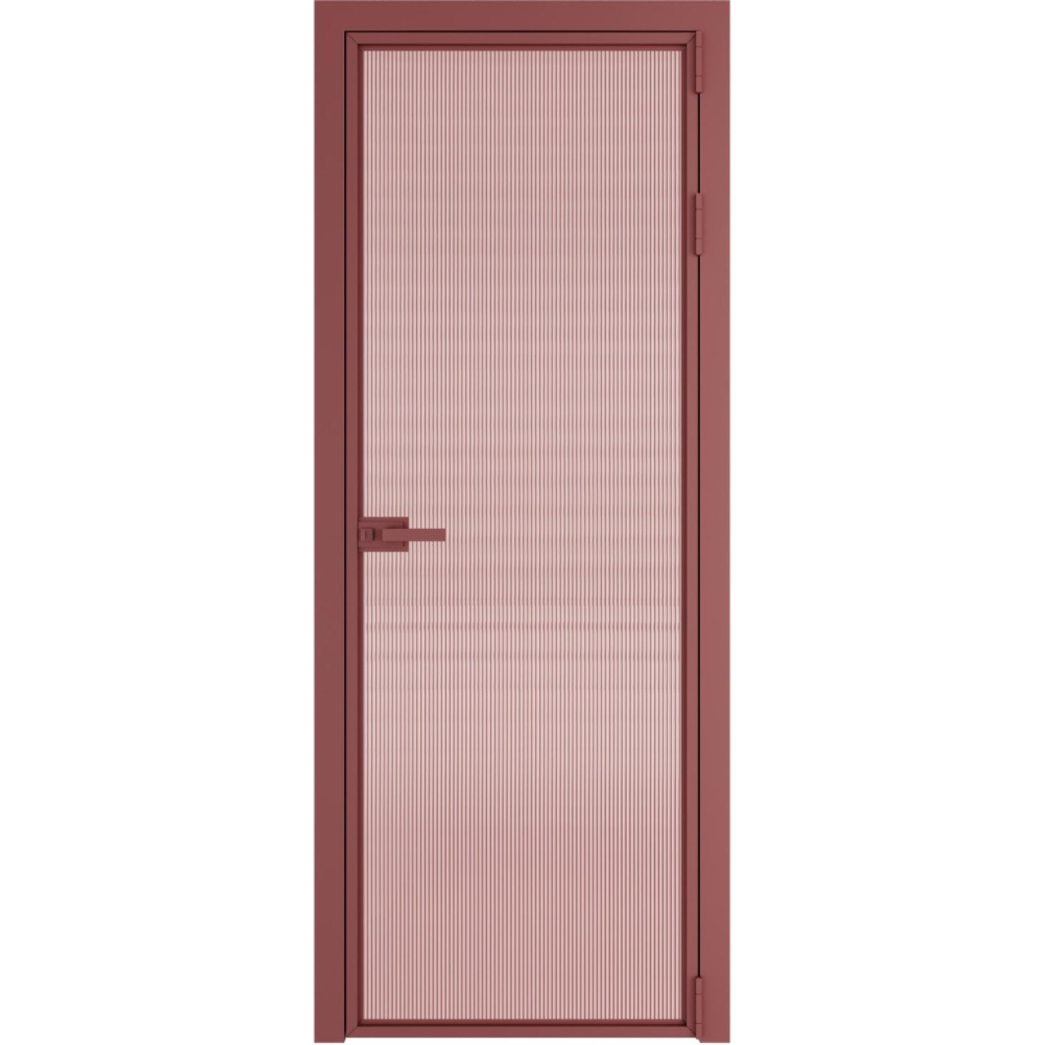 Дверь межкомнатная  алюминиевая  1 AX ProfilDoors (Красный антрацит, Мору розовое)