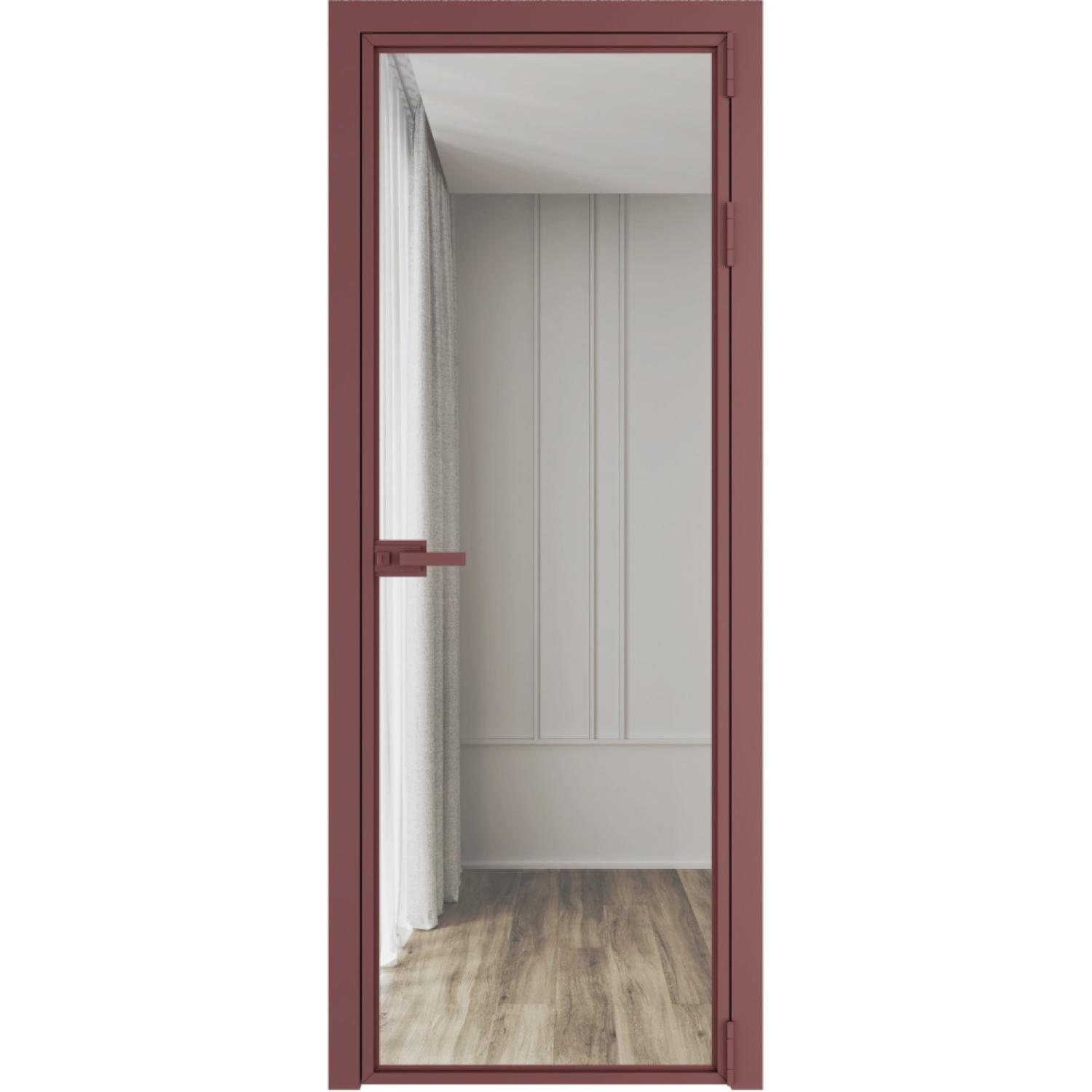 Дверь межкомнатная  алюминиевая  1 AX ProfilDoors (Красный антрацит, Прозрачное)