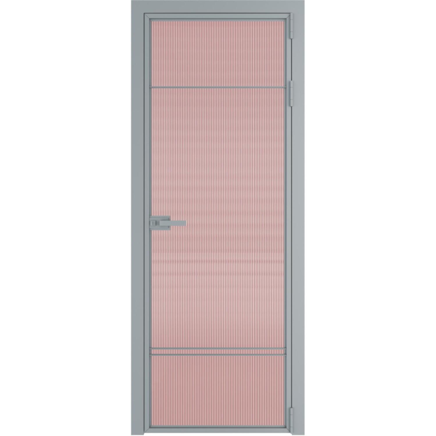 Дверь межкомнатная  алюминиевая  4 AX ProfilDoors (Серебро, Мору розовое)