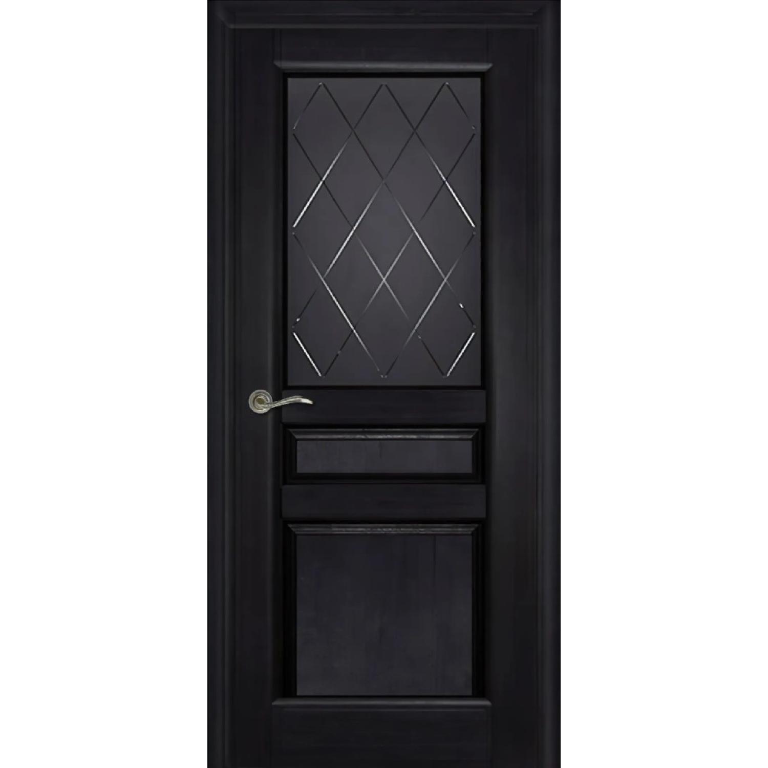 Дверь межкомнатная массив ольхи Валенсия м. ДО (2000*700, Венге, Графит с фрезеровкой, Заказная)