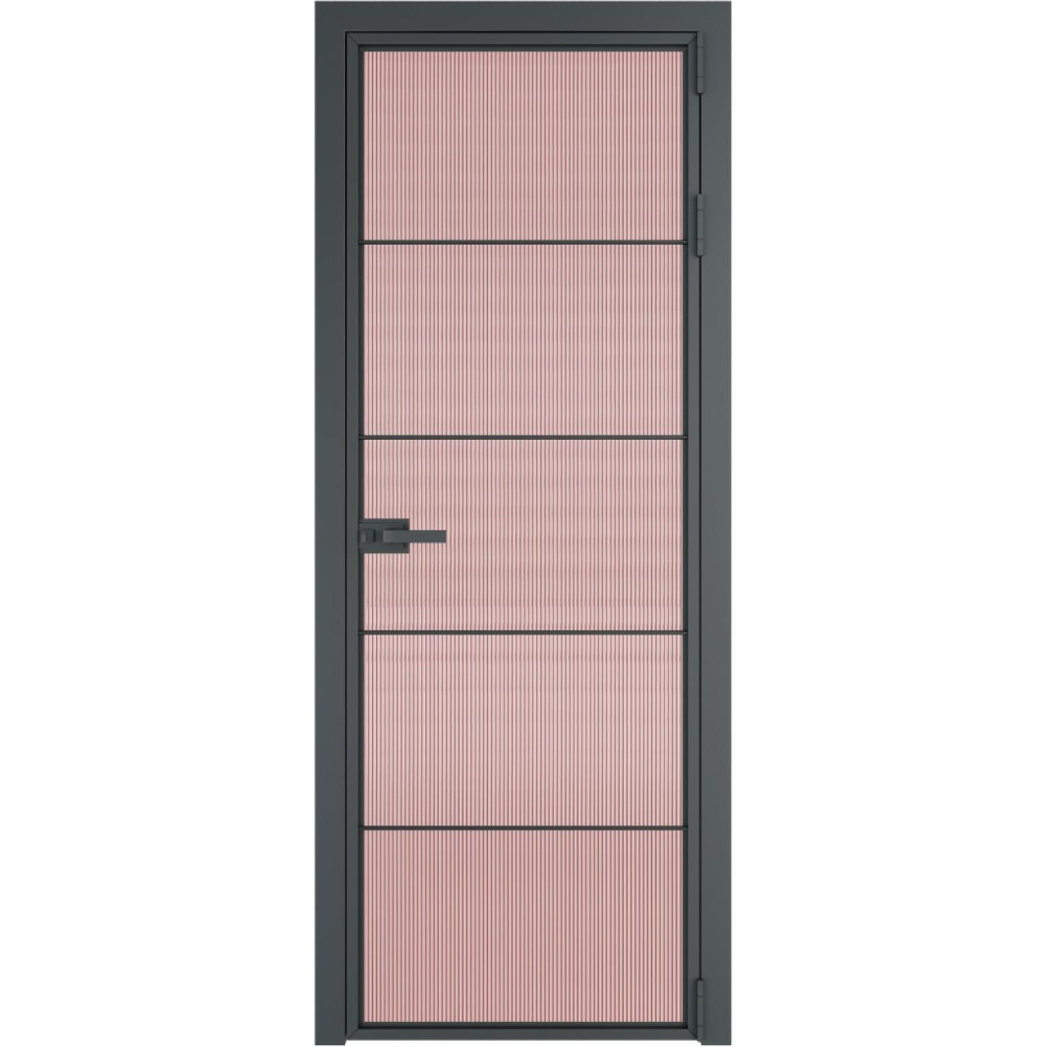 Дверь межкомнатная  алюминиевая  5 AX ProfilDoors (Серая ночь, Мору розовое)