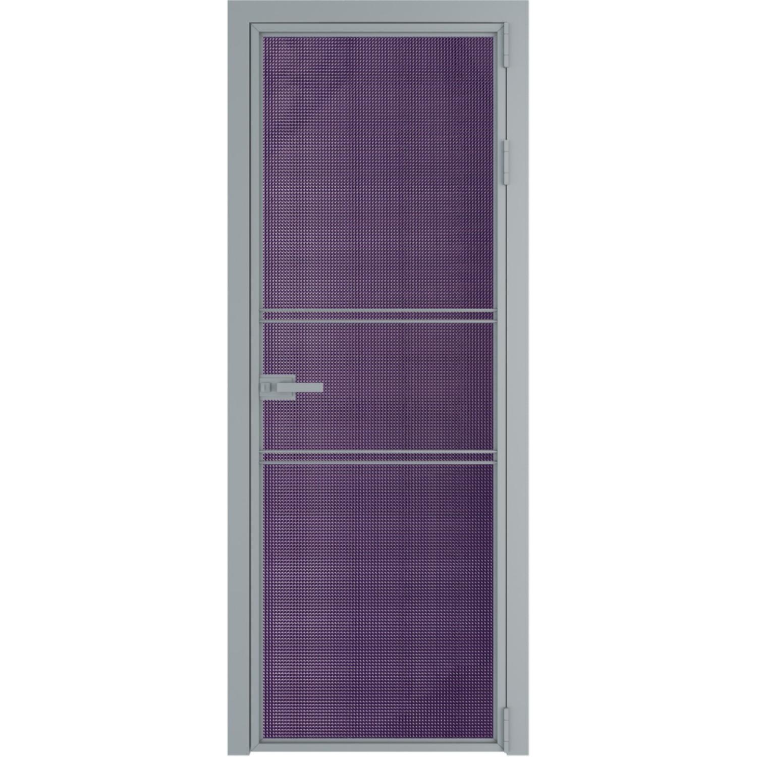 Дверь межкомнатная  алюминиевая  2 AX ProfilDoors (Серебро, Кризет фиолетовый)