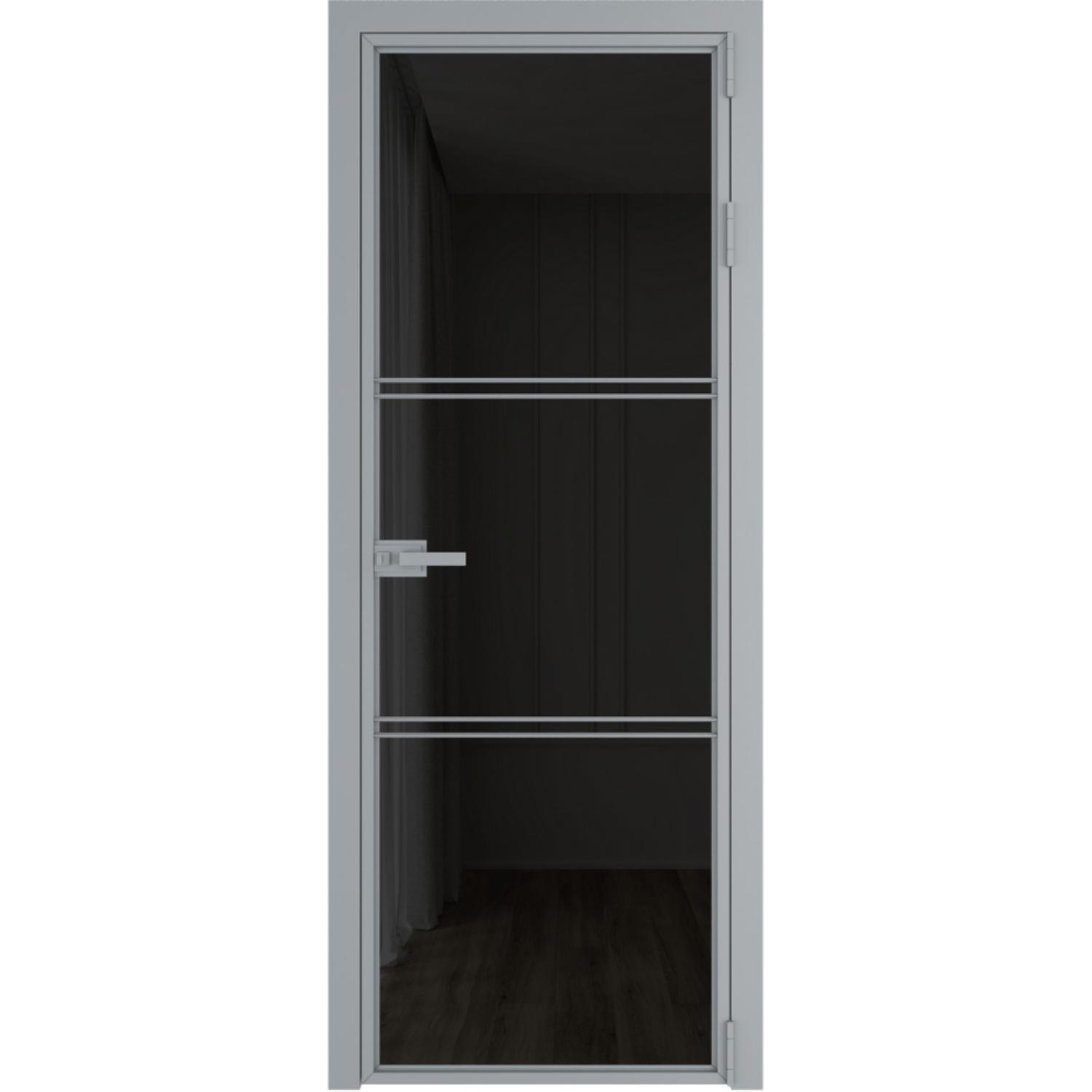Дверь межкомнатная  алюминиевая  3 AX ProfilDoors (Серебро, Черное тонированное)