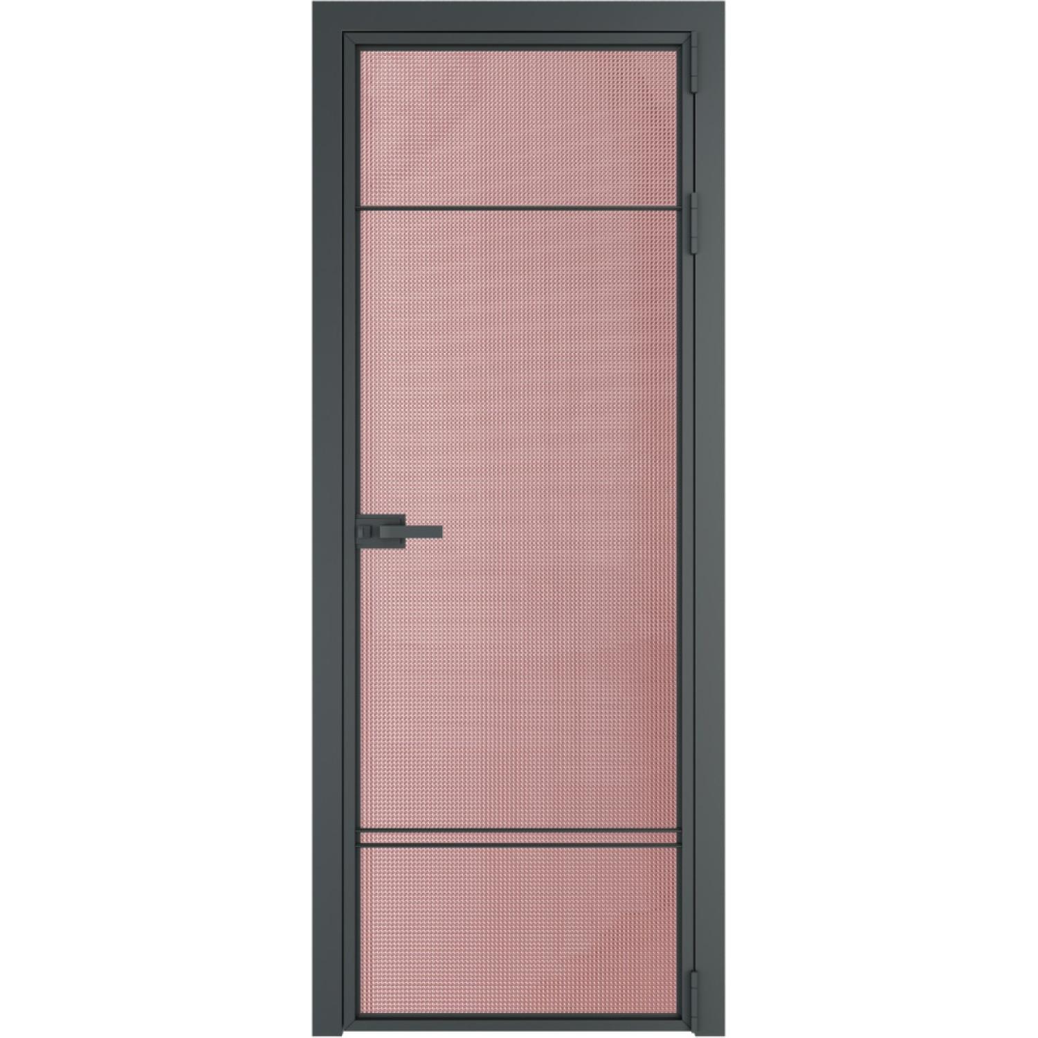 Дверь межкомнатная  алюминиевая  4 AX ProfilDoors (Серая ночь, Кризет розовый)