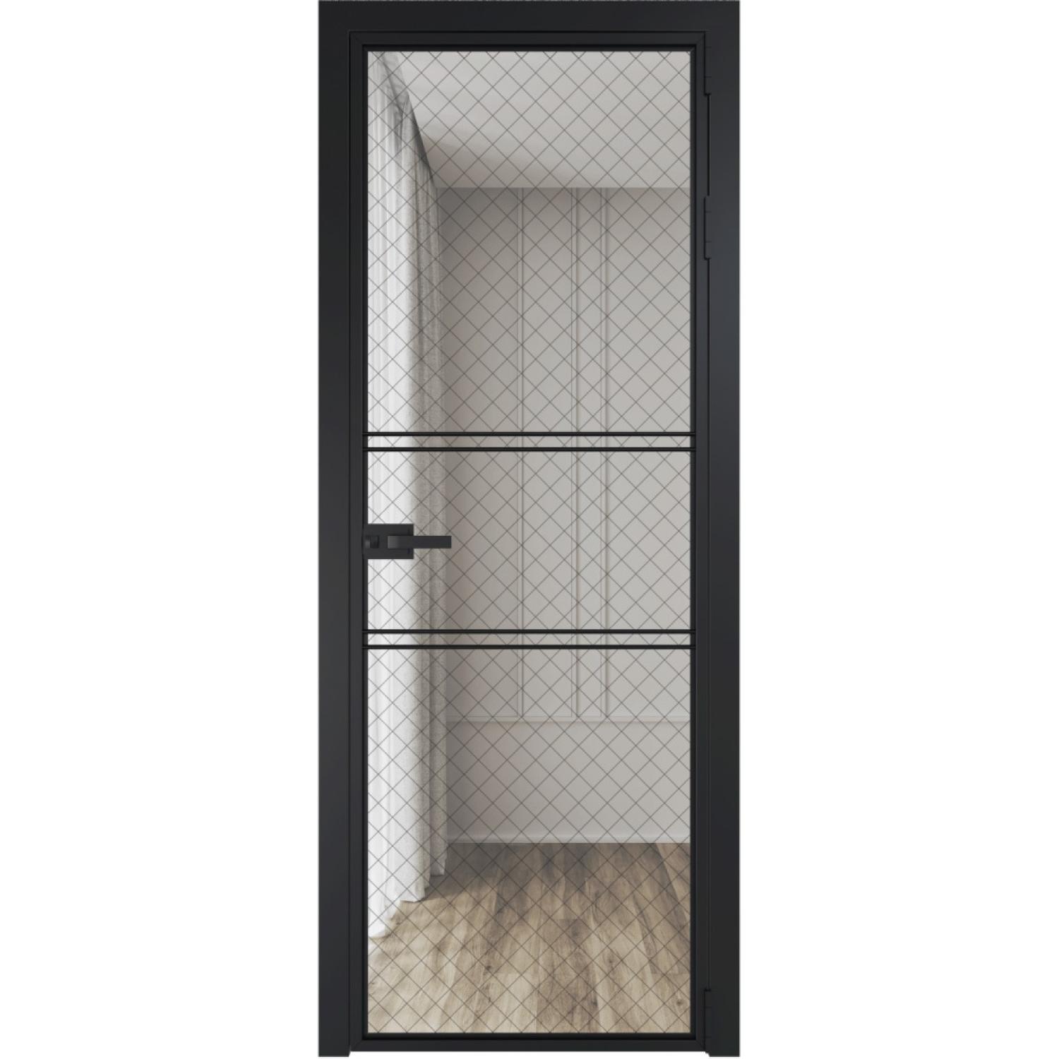 Дверь межкомнатная  алюминиевая  2 AX ProfilDoors (Черный, Ромб черный)