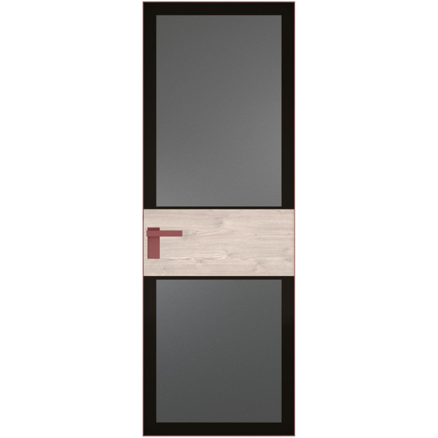 5 AGK (Мателюкс графит, черный прокрас, Профиль Красный антрацит, Заказная)