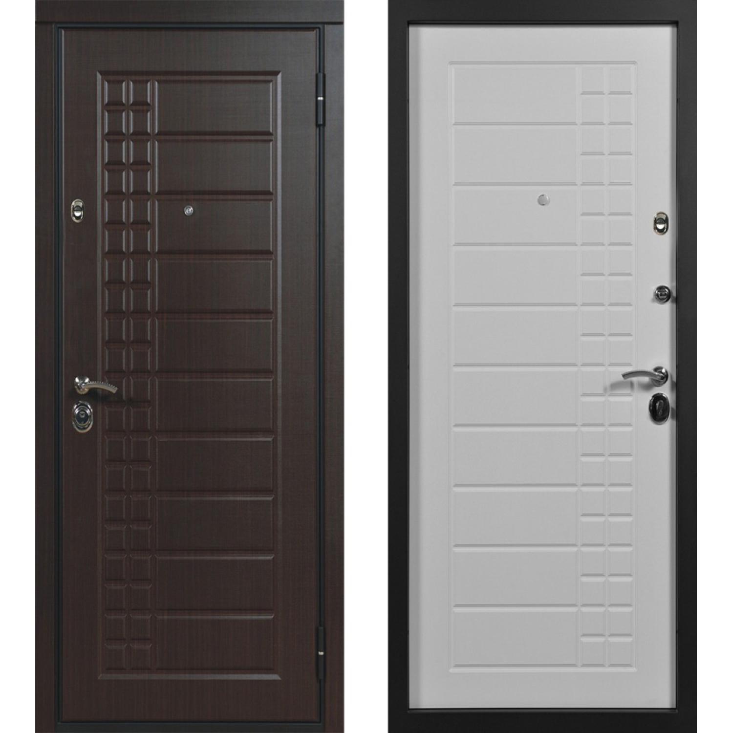 Входная дверь Скала (960*2050 R, Венге (экошпон) , Пломбир (экошпон), Заказная)