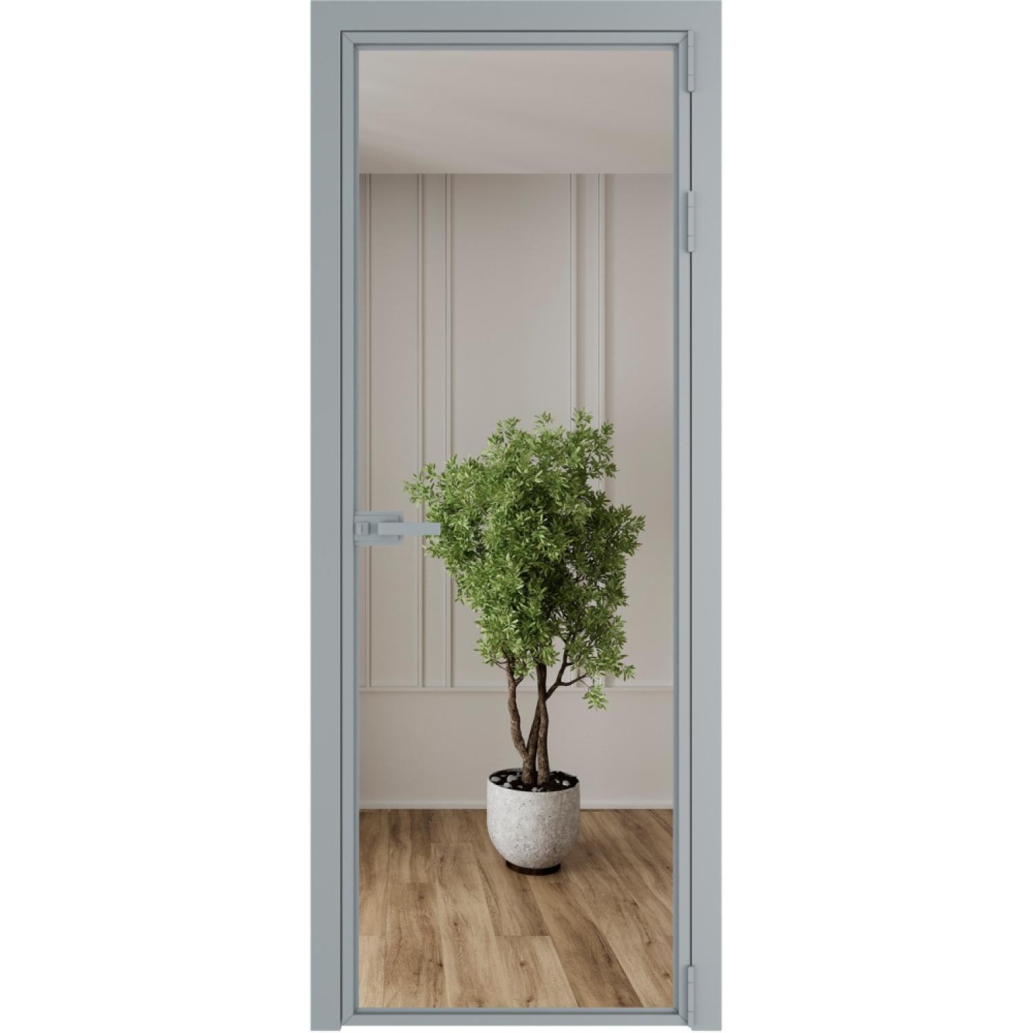 Дверь межкомнатная  алюминиевая  1 AX ProfilDoors (Серебро, Зеркало)