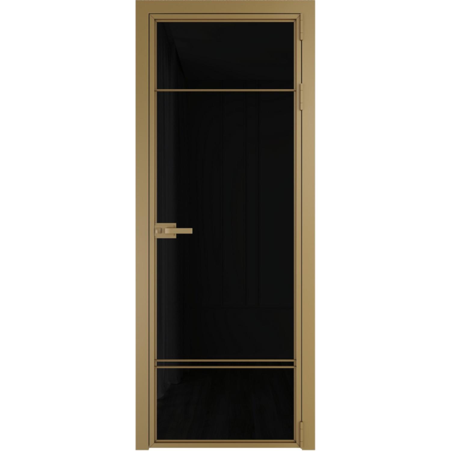 Дверь межкомнатная  алюминиевая  4 AX ProfilDoors (Золото, Триплекс черный)